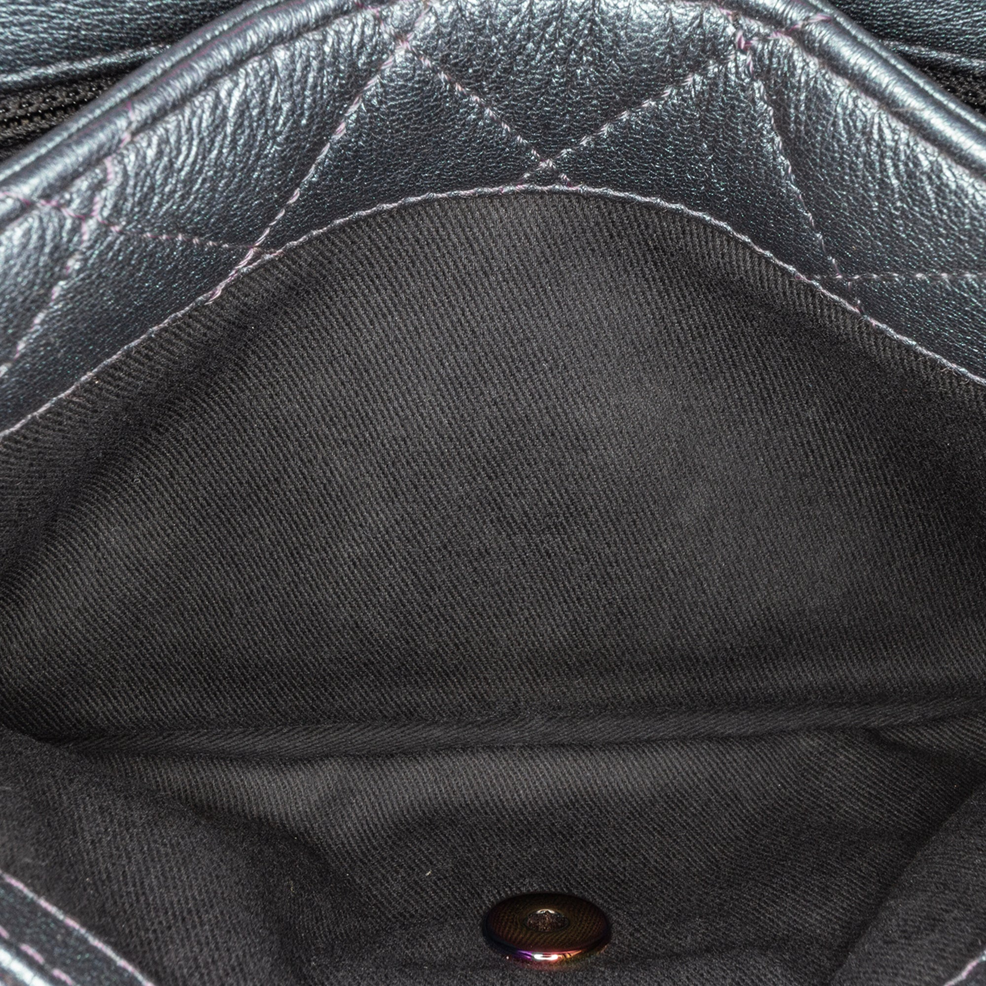Chanel Small Iridescent Goatskin Rainbow Hardware Double Carry Waist Chain Flap - image 5