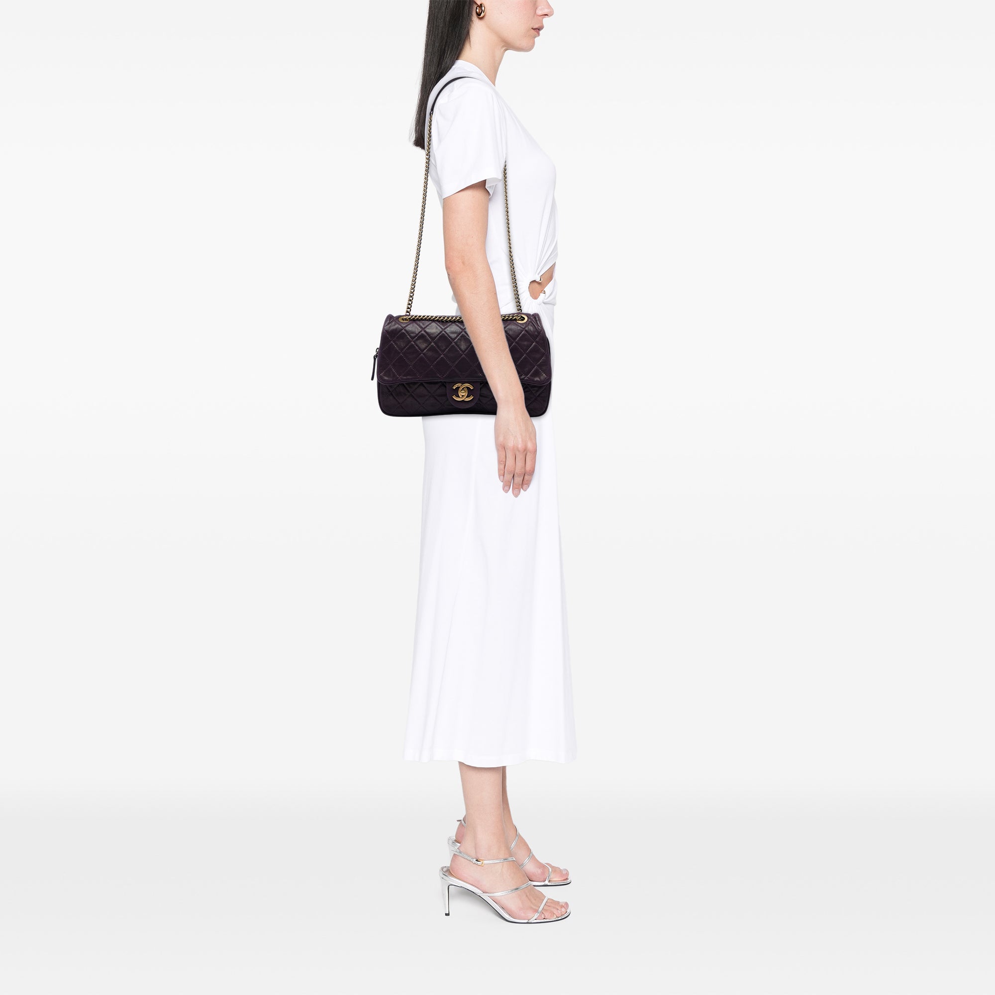 Chanel Large Quilted Iridescent Calfskin Shiva Flap - image 6