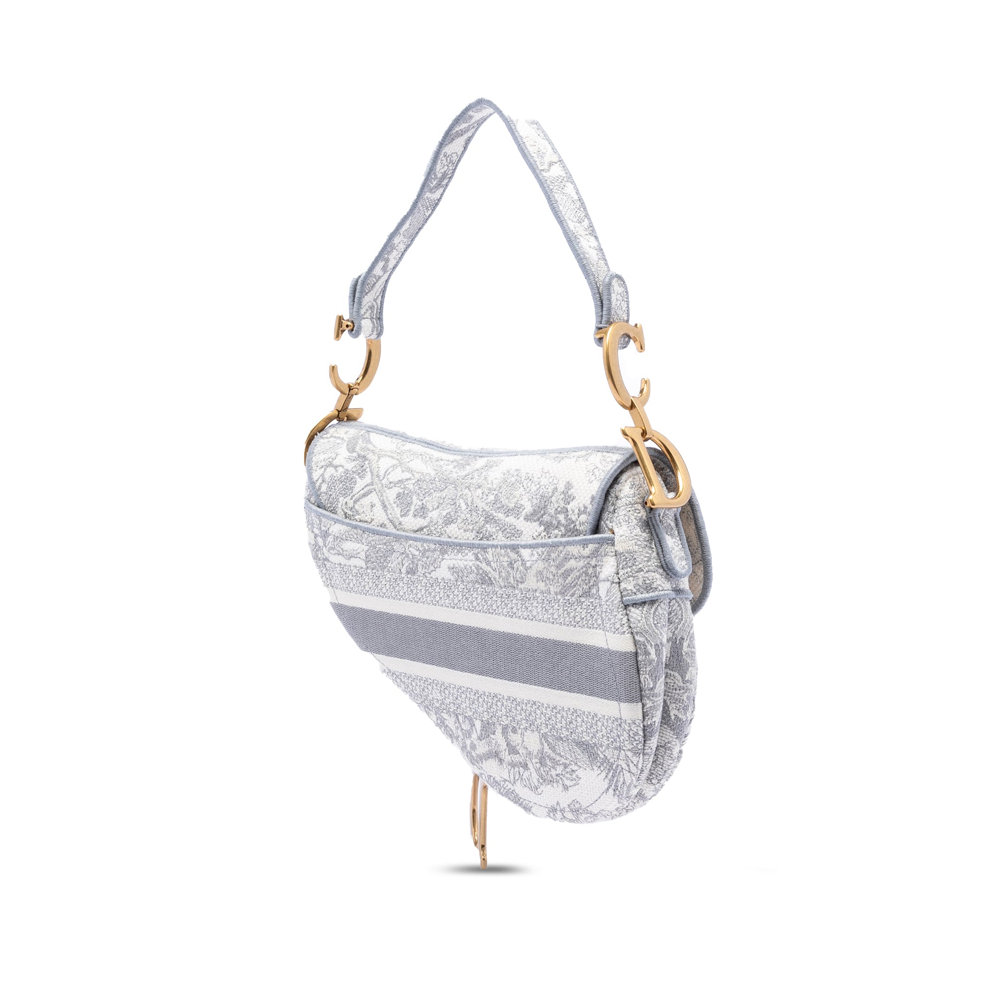 Dior Canvas Embroidered Toile de Jouy Saddle Bag - image 2