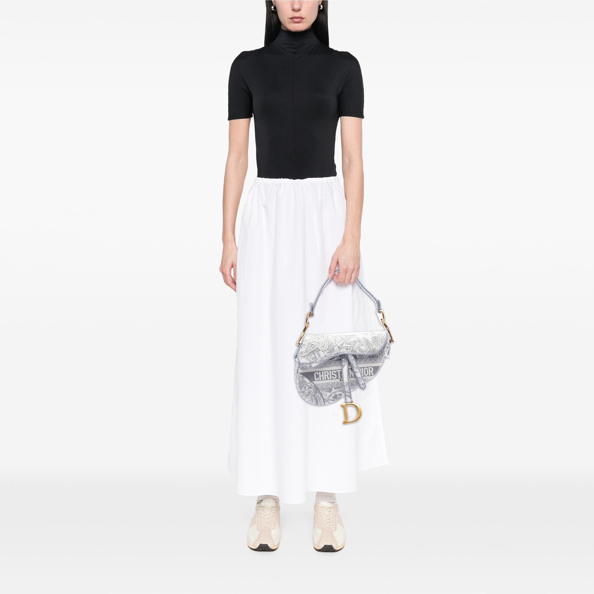 Dior Canvas Embroidered Toile de Jouy Saddle Bag - image 7