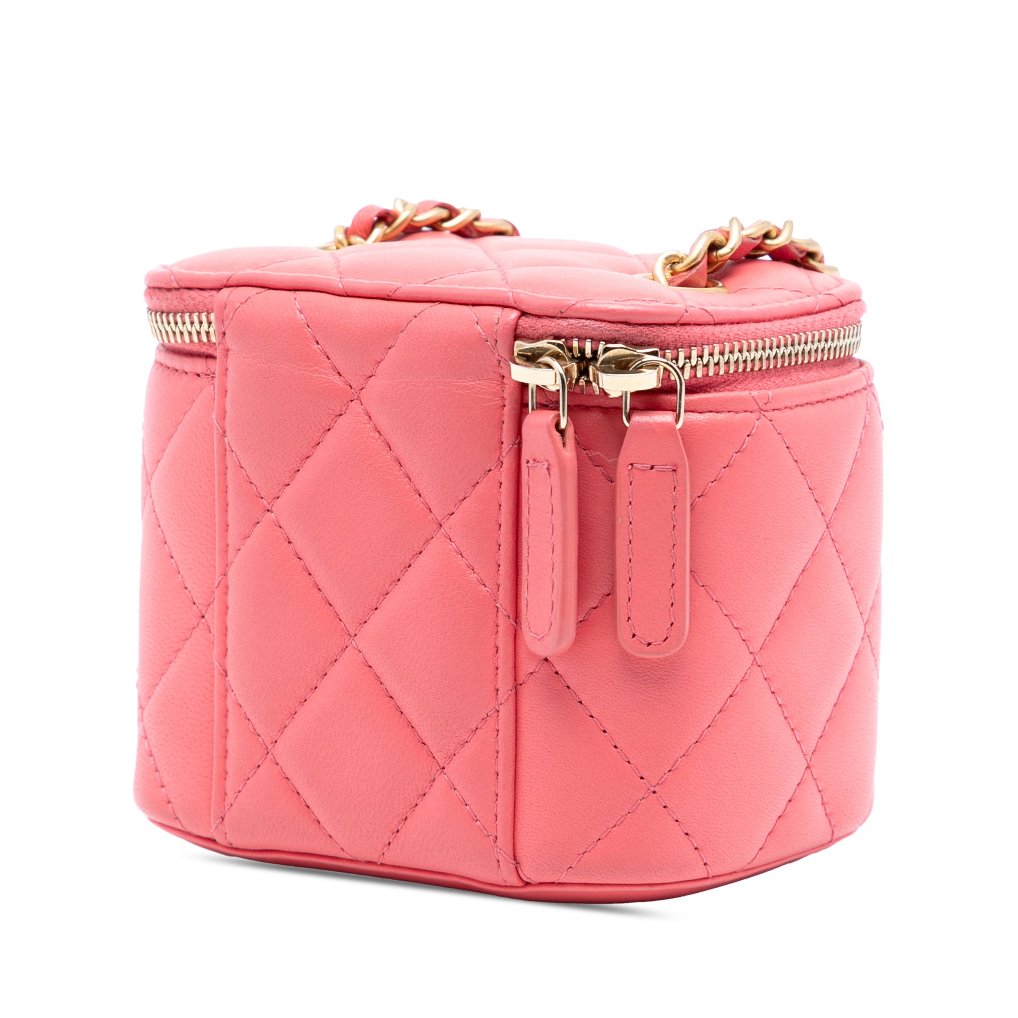 Chanel Mini Quilted Lambskin Pearl Crush Vanity Case With Chain - image 2