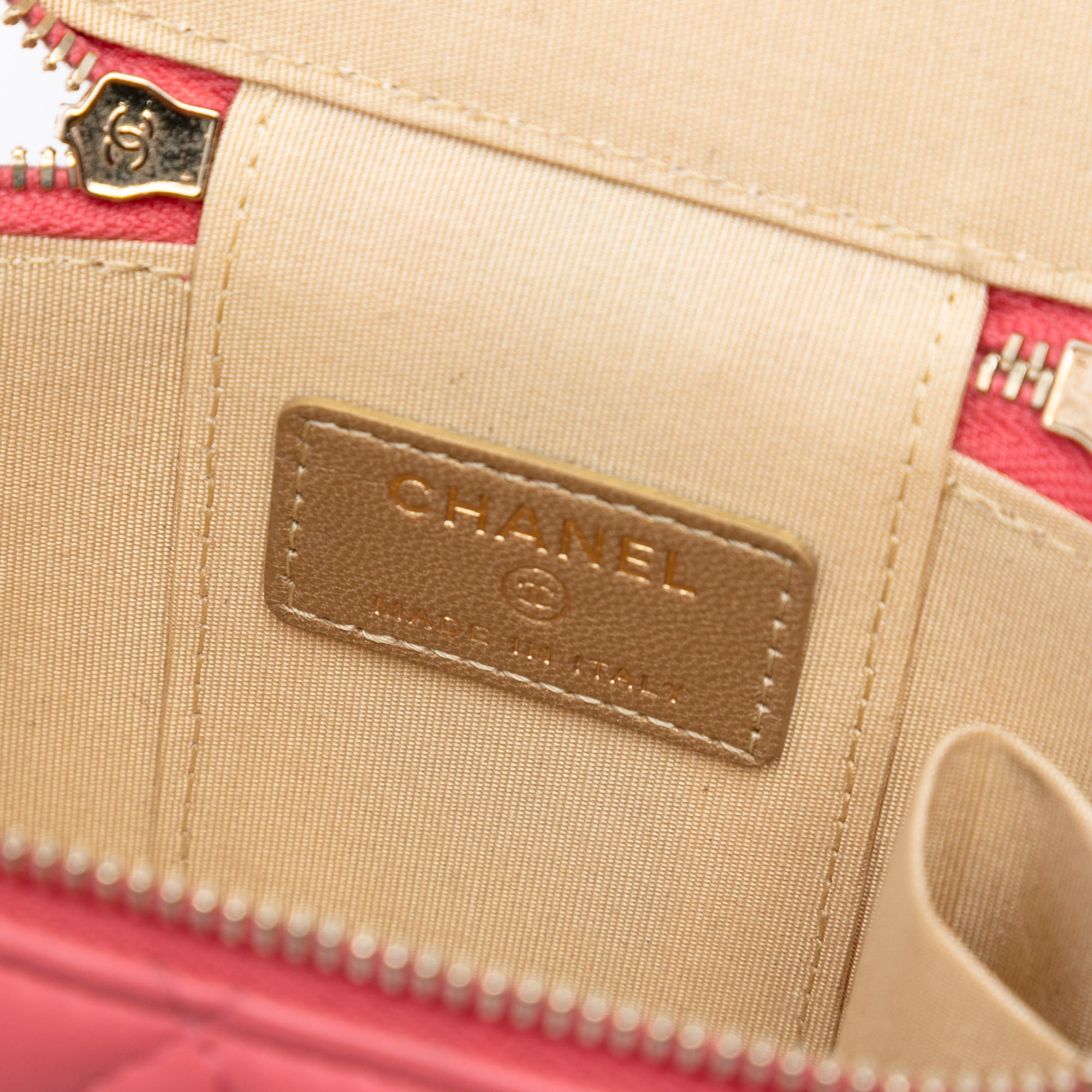 Chanel Mini Quilted Lambskin Pearl Crush Vanity Case With Chain - image 5