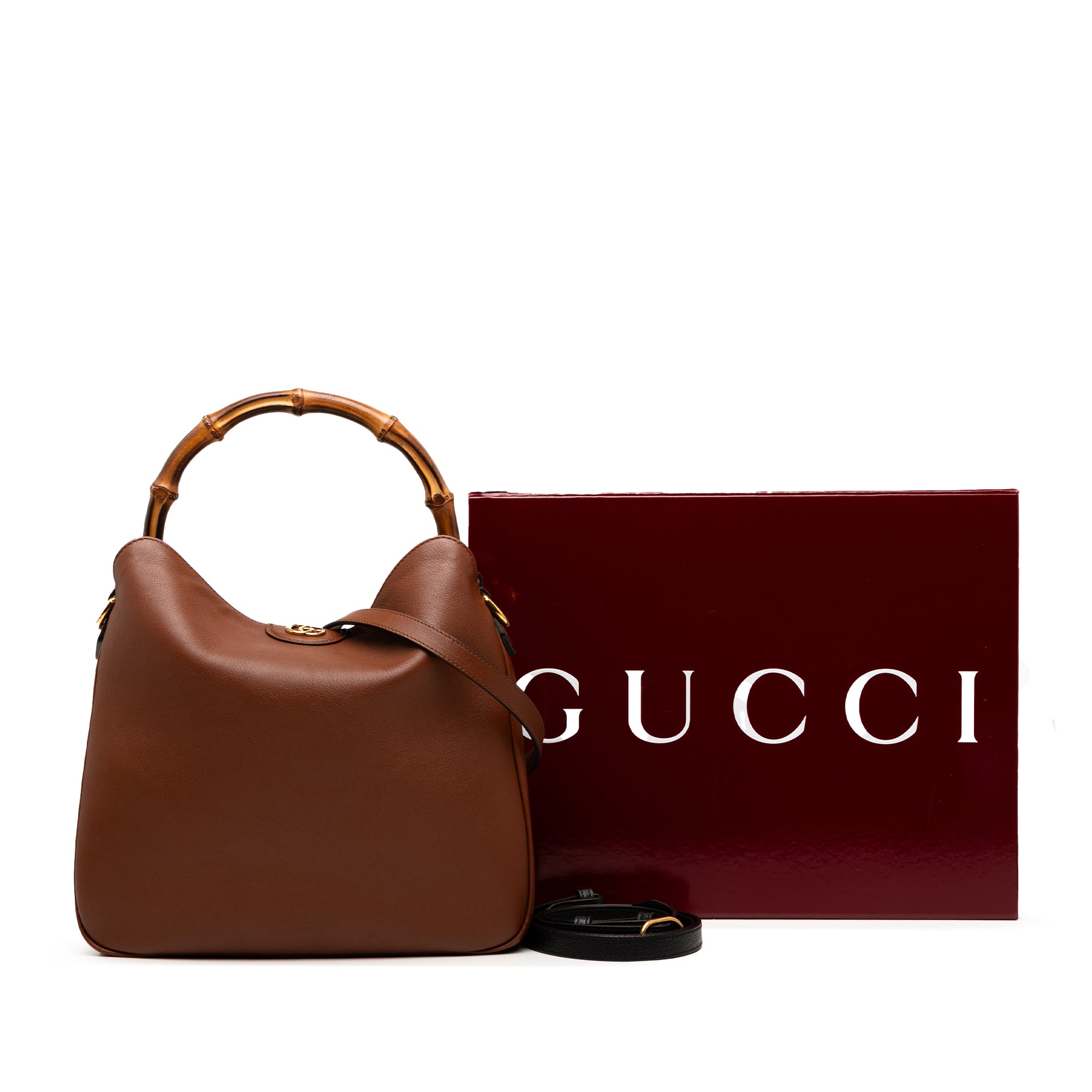 Gucci Medium Calfskin Bamboo Diana Satchel - image 8