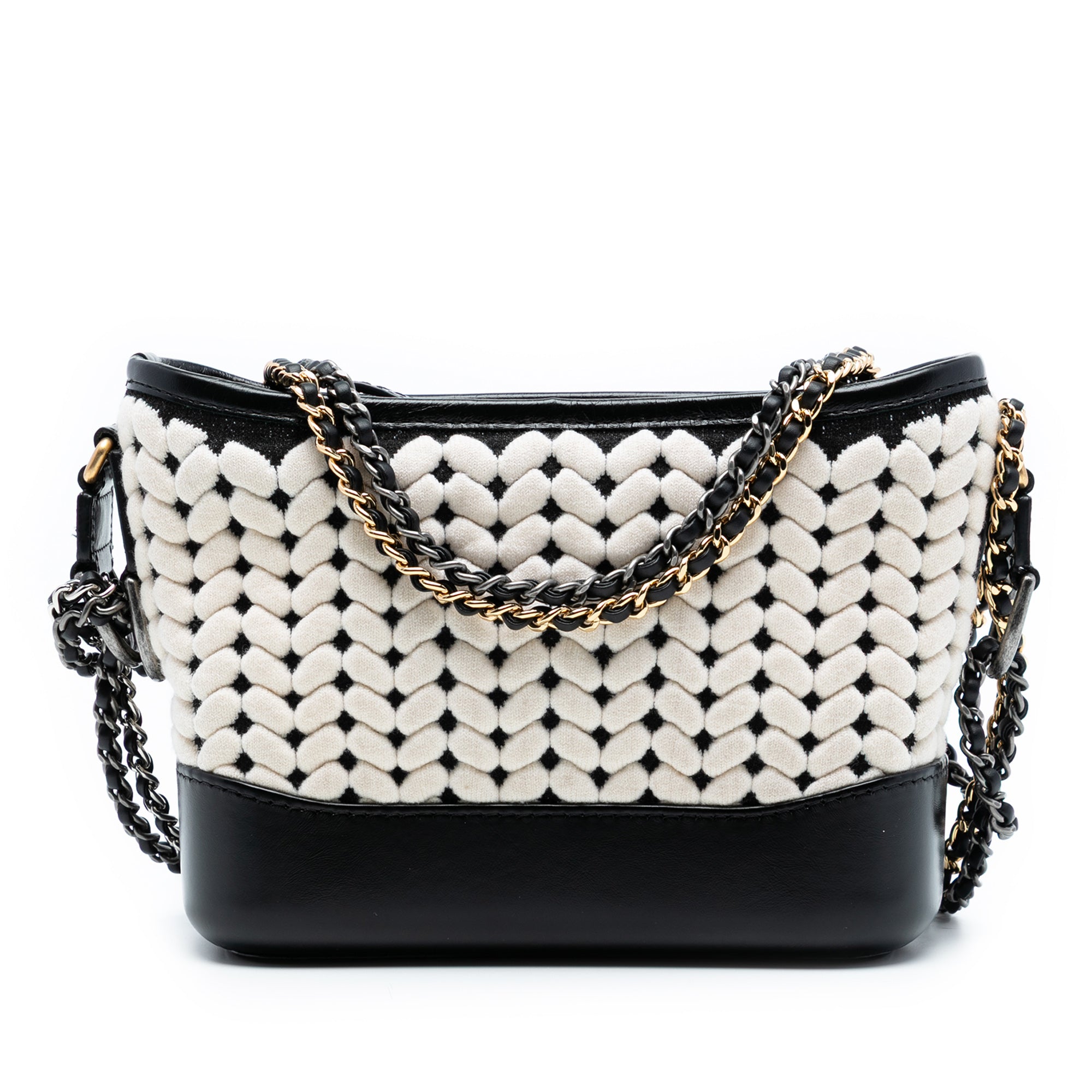 Chanel Small Knit and Calfskin Gabrielle Hobo - image 1