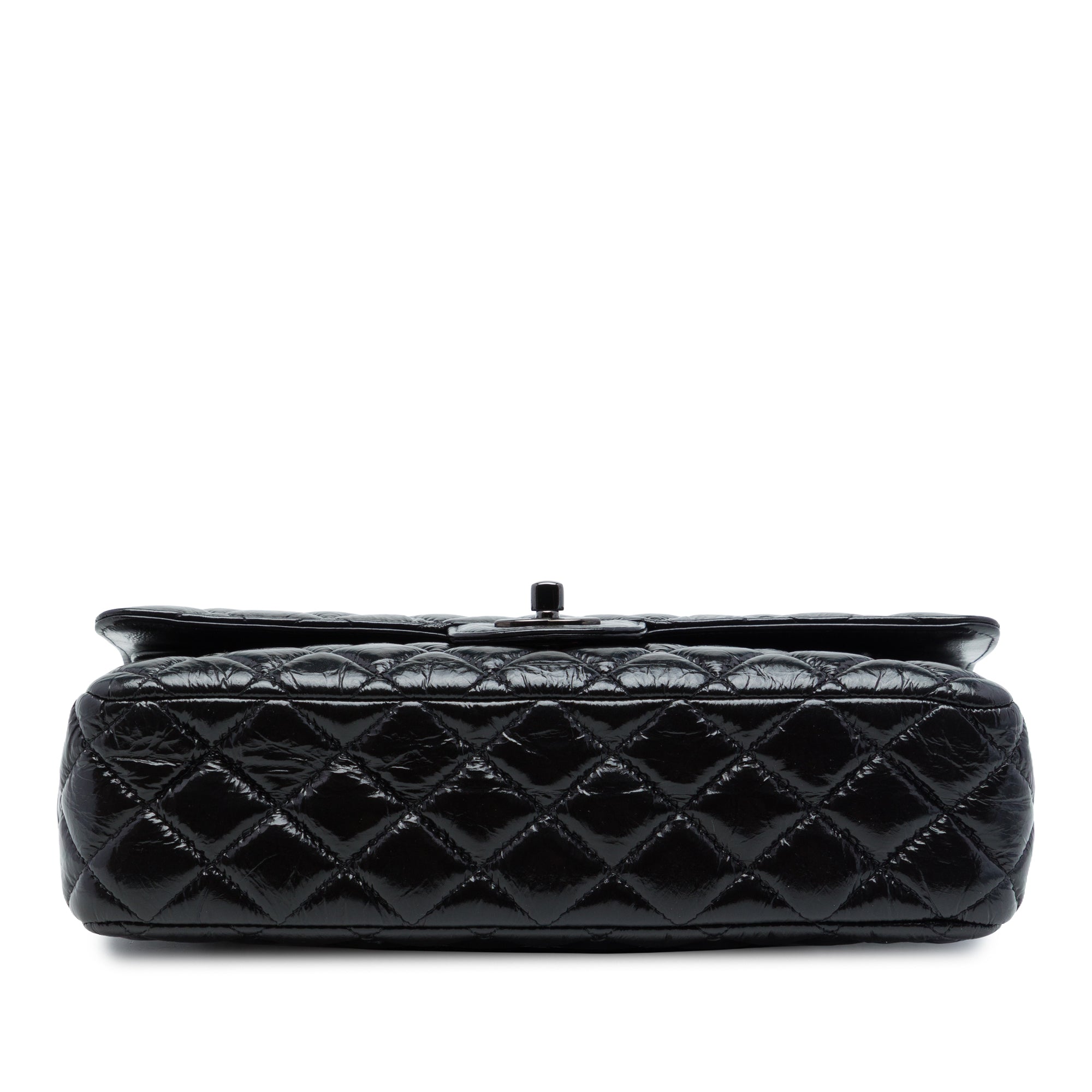 Chanel Medium Classic Shiny Crumpled Calfskin So Black Double Flap - image 3