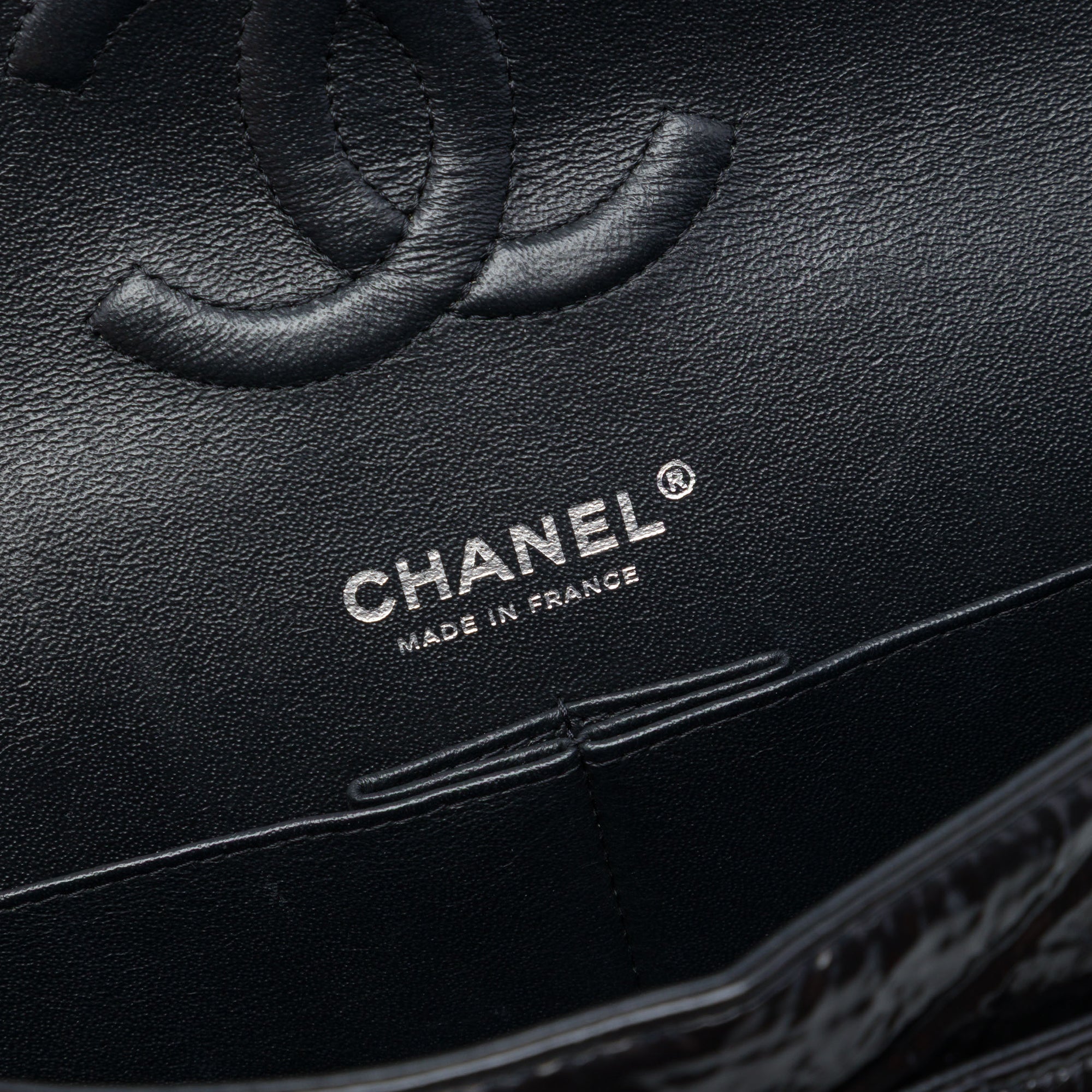 Chanel Medium Classic Shiny Crumpled Calfskin So Black Double Flap - image 5