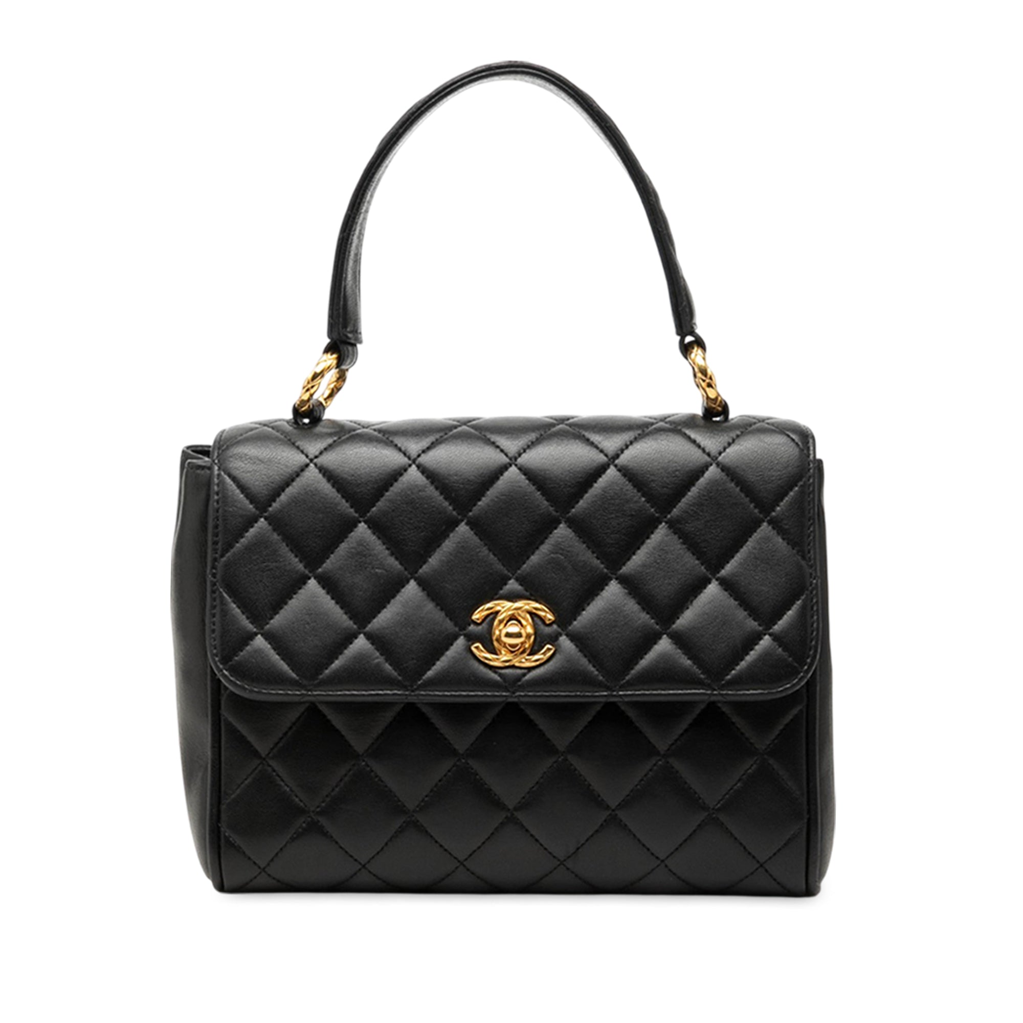 Chanel Mini Quilted Lambskin Kelly Top Handle Bag - image 1