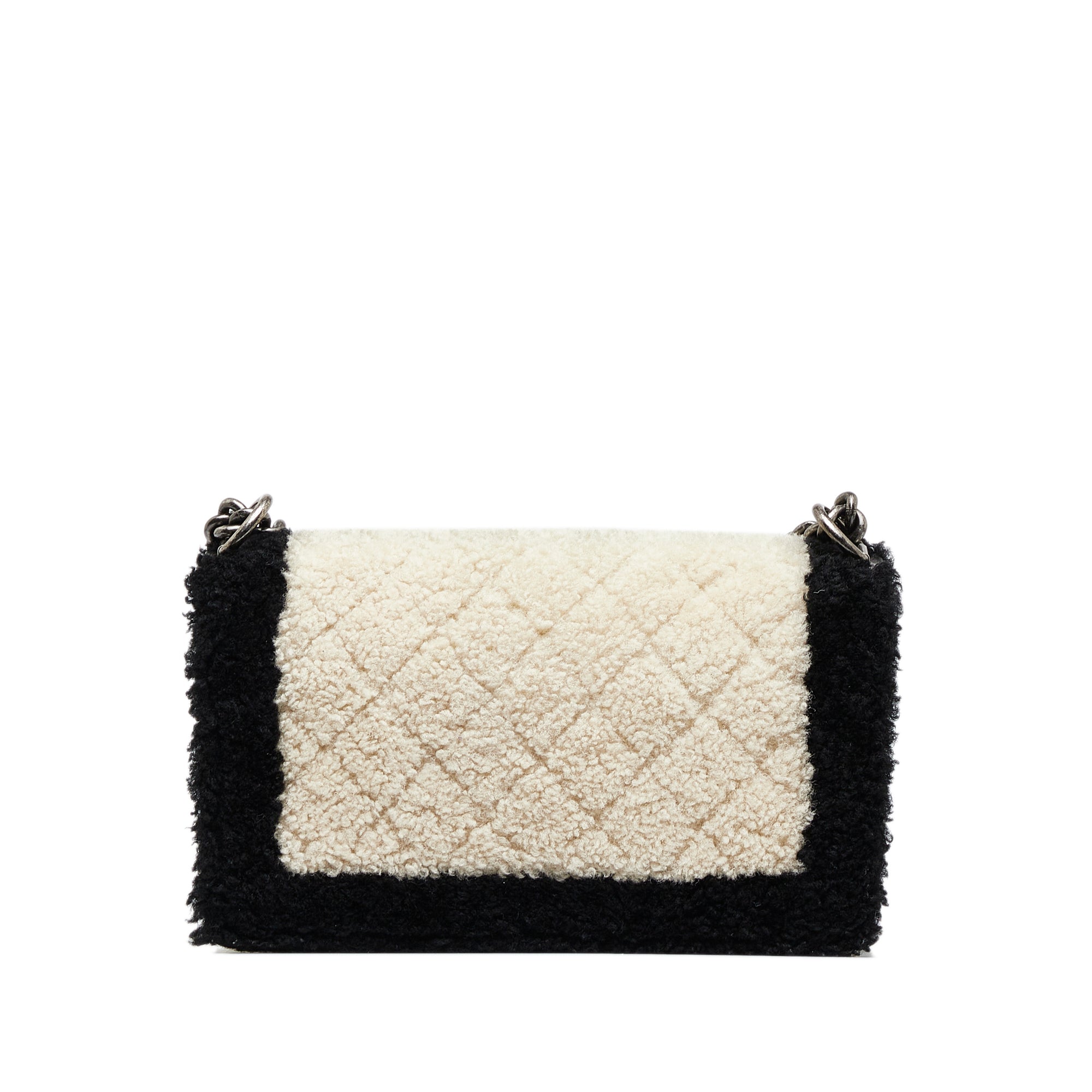 Chanel Old Medium Bicolor Shearling Boy Flap - image 3