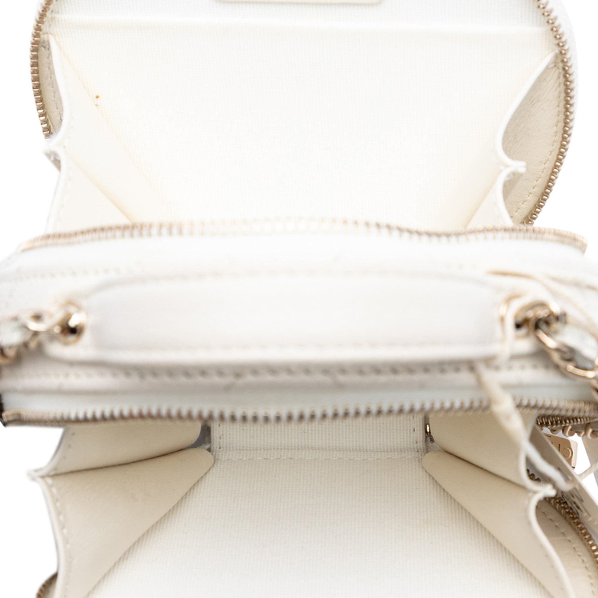 Chanel Quilted Caviar Handle With Care Round Vanity Case with Chain - image 4
