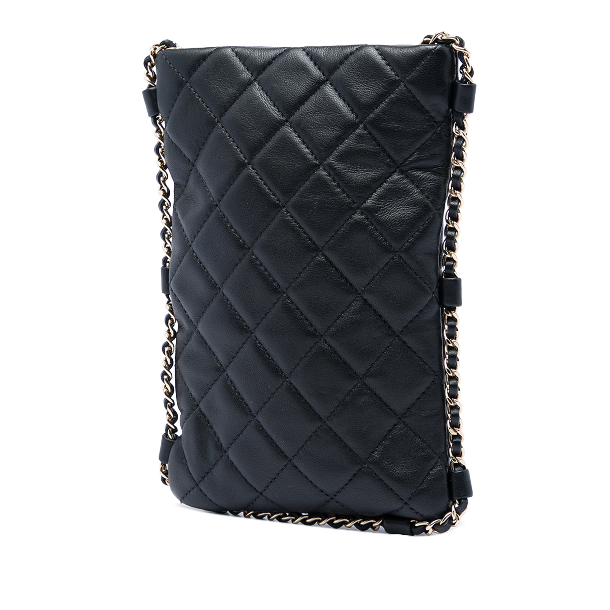 Chanel CC Quilted Lambskin Chain Around Phone Holder Crossbody - image 2