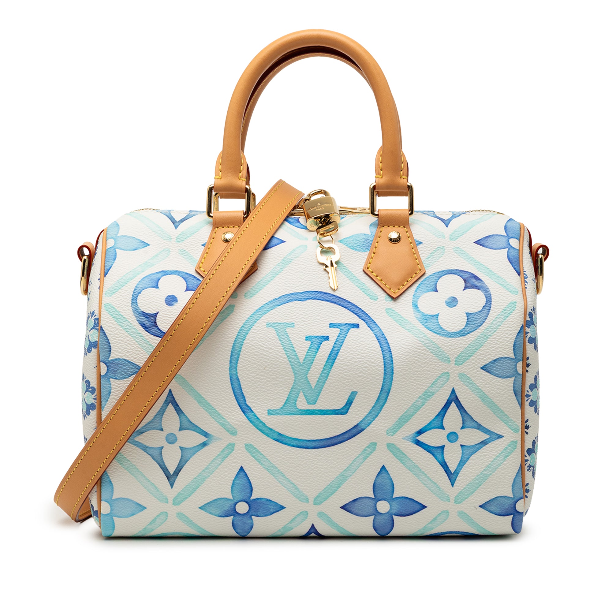 Louis Vuitton Monogram Tiles By The Pool Speedy Bandouliere 25 - image 1