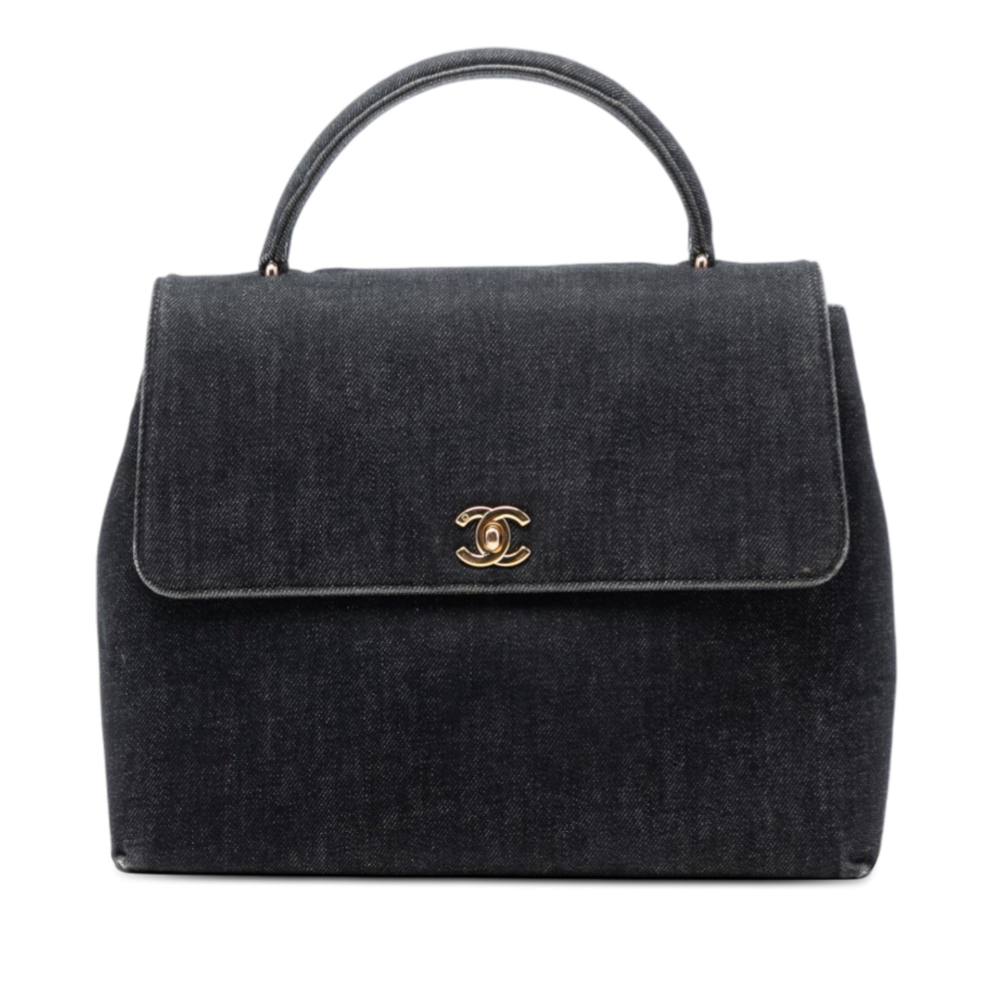 Chanel CC Denim Kelly Top Handle Bag - image 1