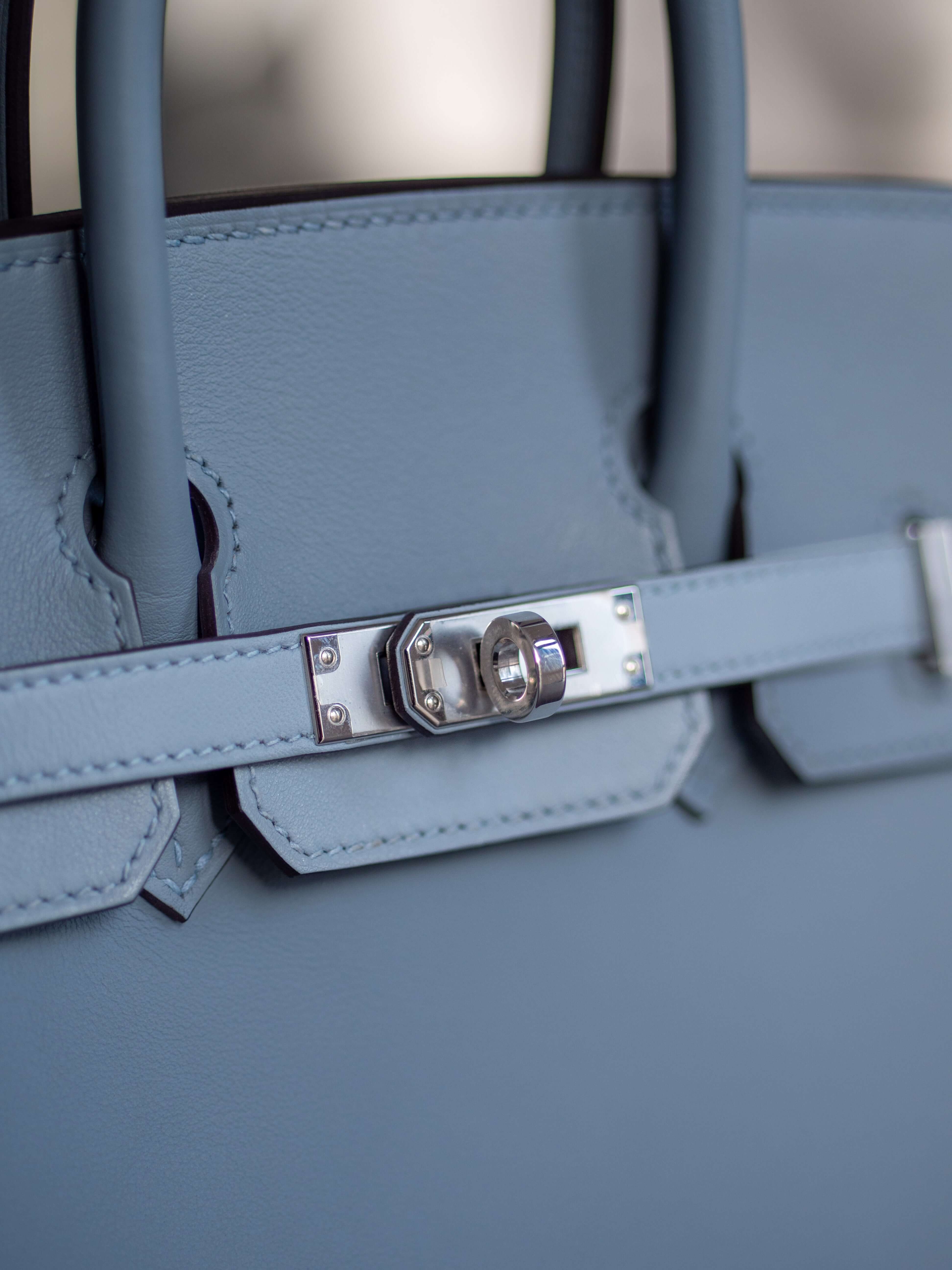 Hermes Birkin 25 Swift Bleu Lin PHW - The Refined Luxury