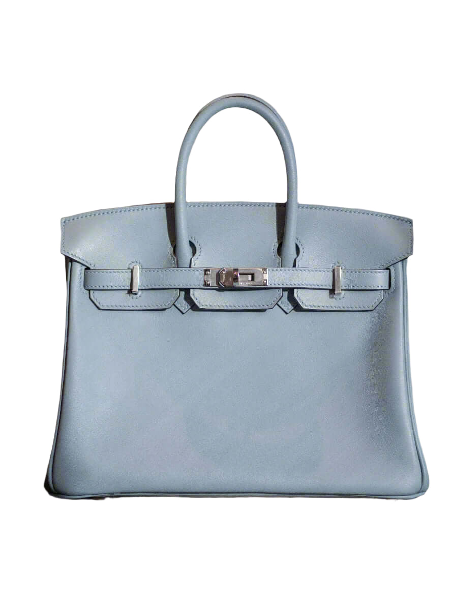 Hermes Birkin 25 Swift Bleu Lin PHW - The Refined Luxury