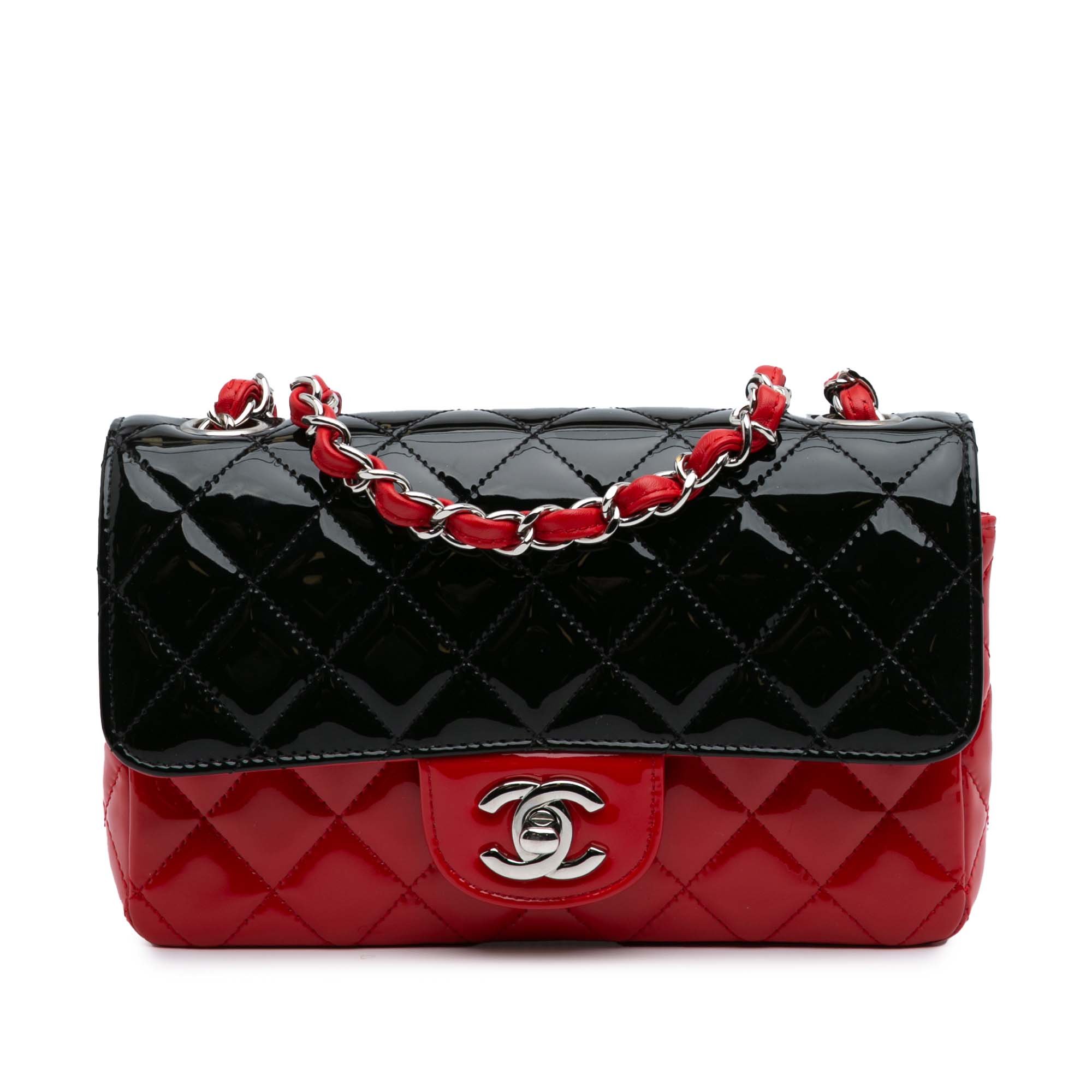 Chanel Mini Rectangular Classic Bicolor Patent Single Flap - image 1