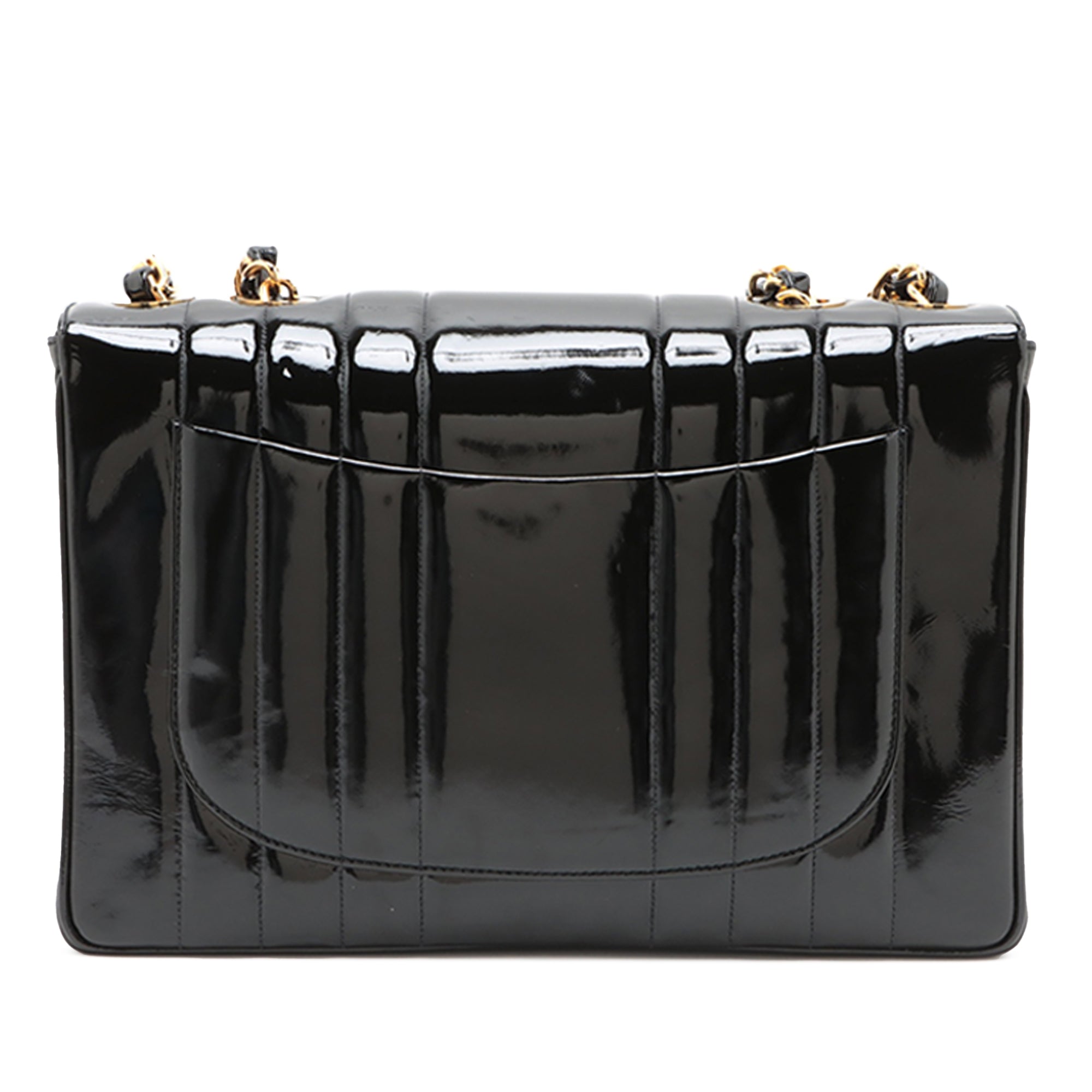 Chanel Jumbo Patent Vertical Quilt Mademoiselle Flap - image 2