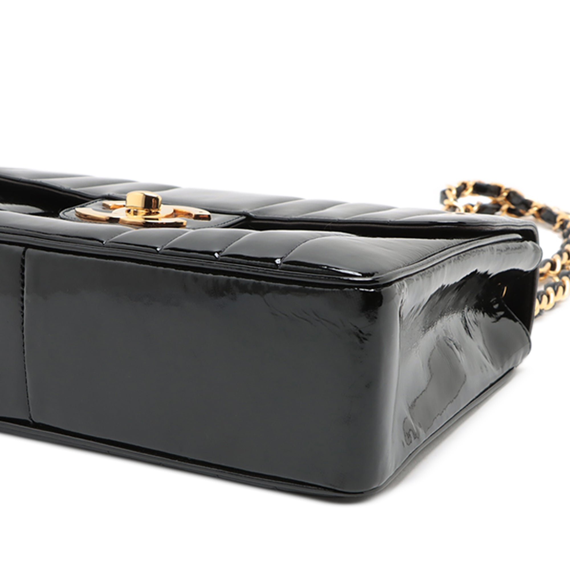 Chanel Jumbo Patent Vertical Quilt Mademoiselle Flap - image 3