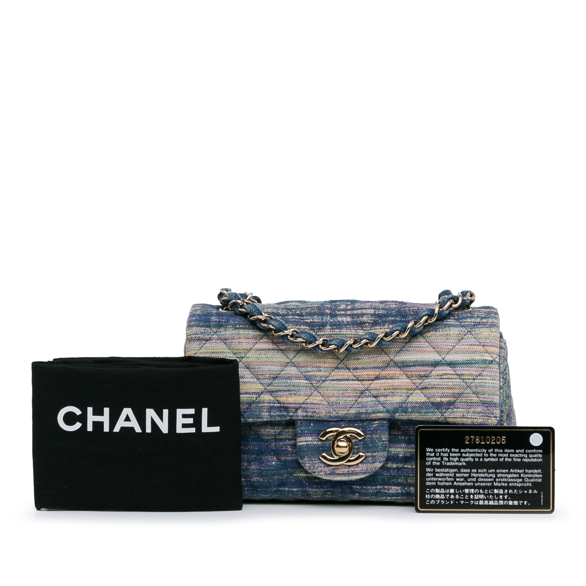 Chanel Mini Rectangular Classic Multicolor Denim Single Flap - image 10