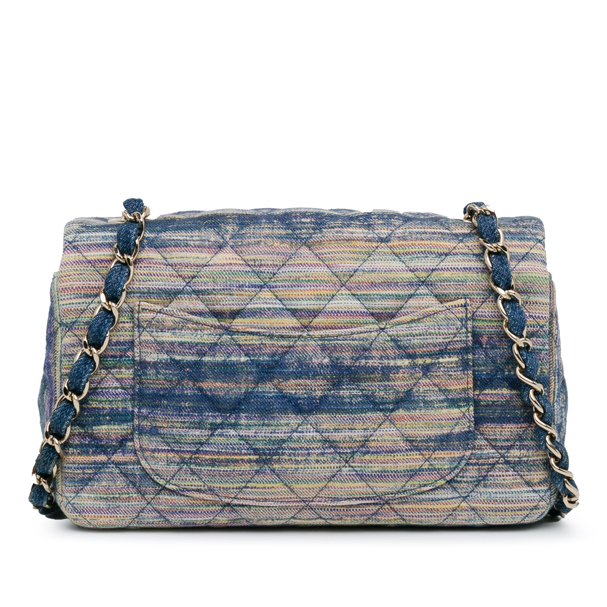 Chanel Mini Rectangular Classic Multicolor Denim Single Flap - image 3
