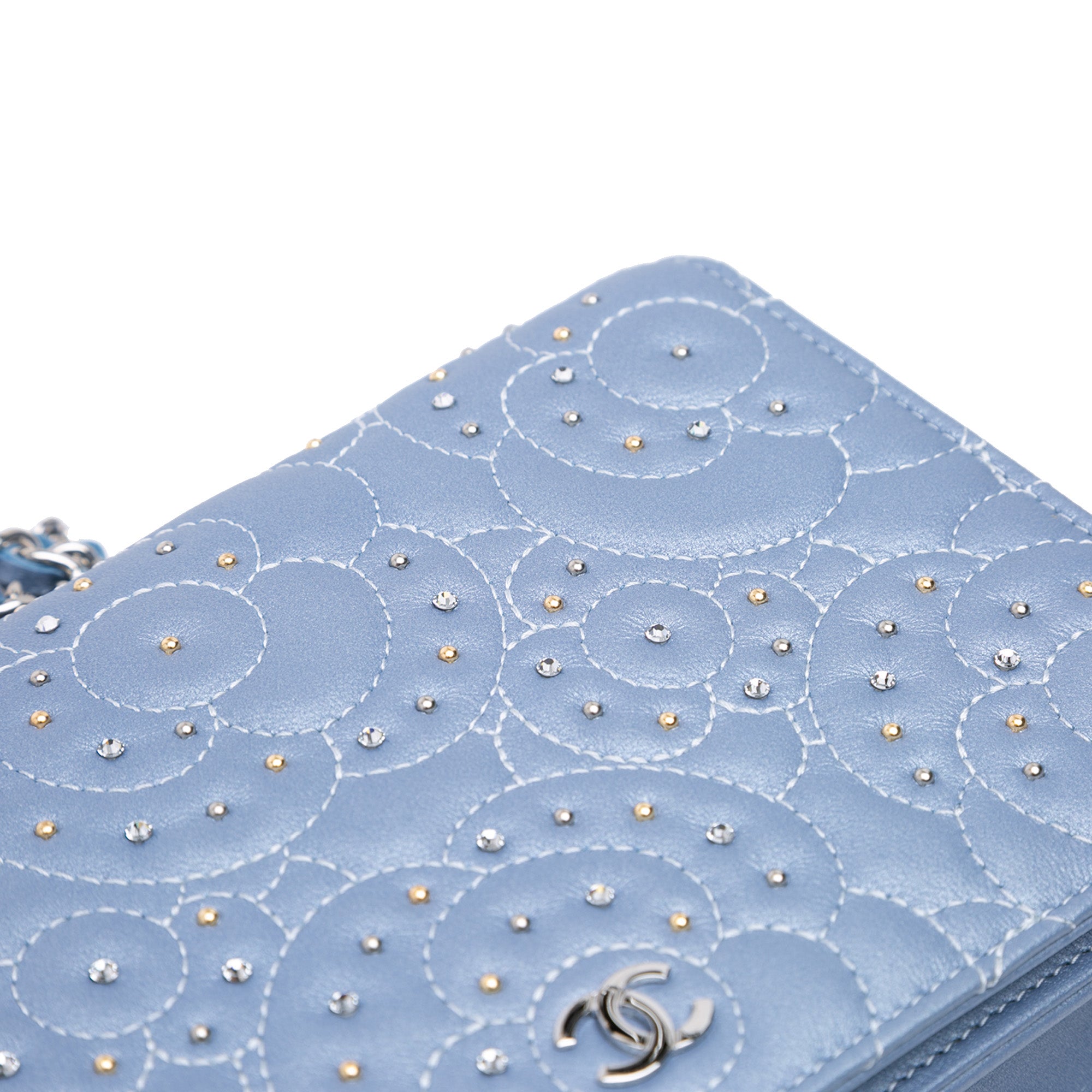 Chanel CC Studded Lambskin Camellia Wallet On Chain - image 10