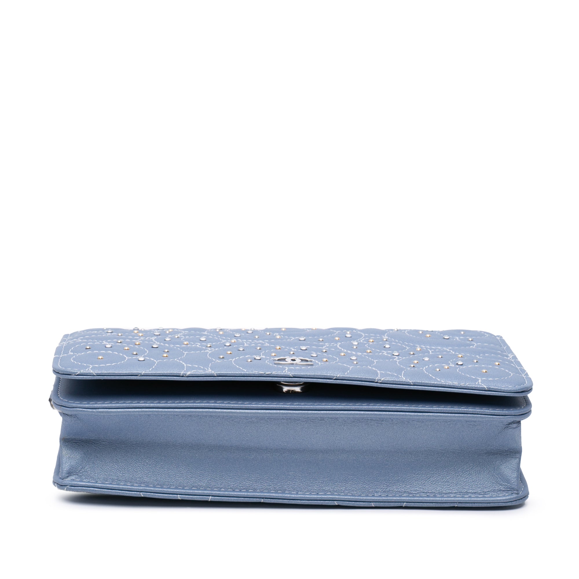 Chanel CC Studded Lambskin Camellia Wallet On Chain - image 3