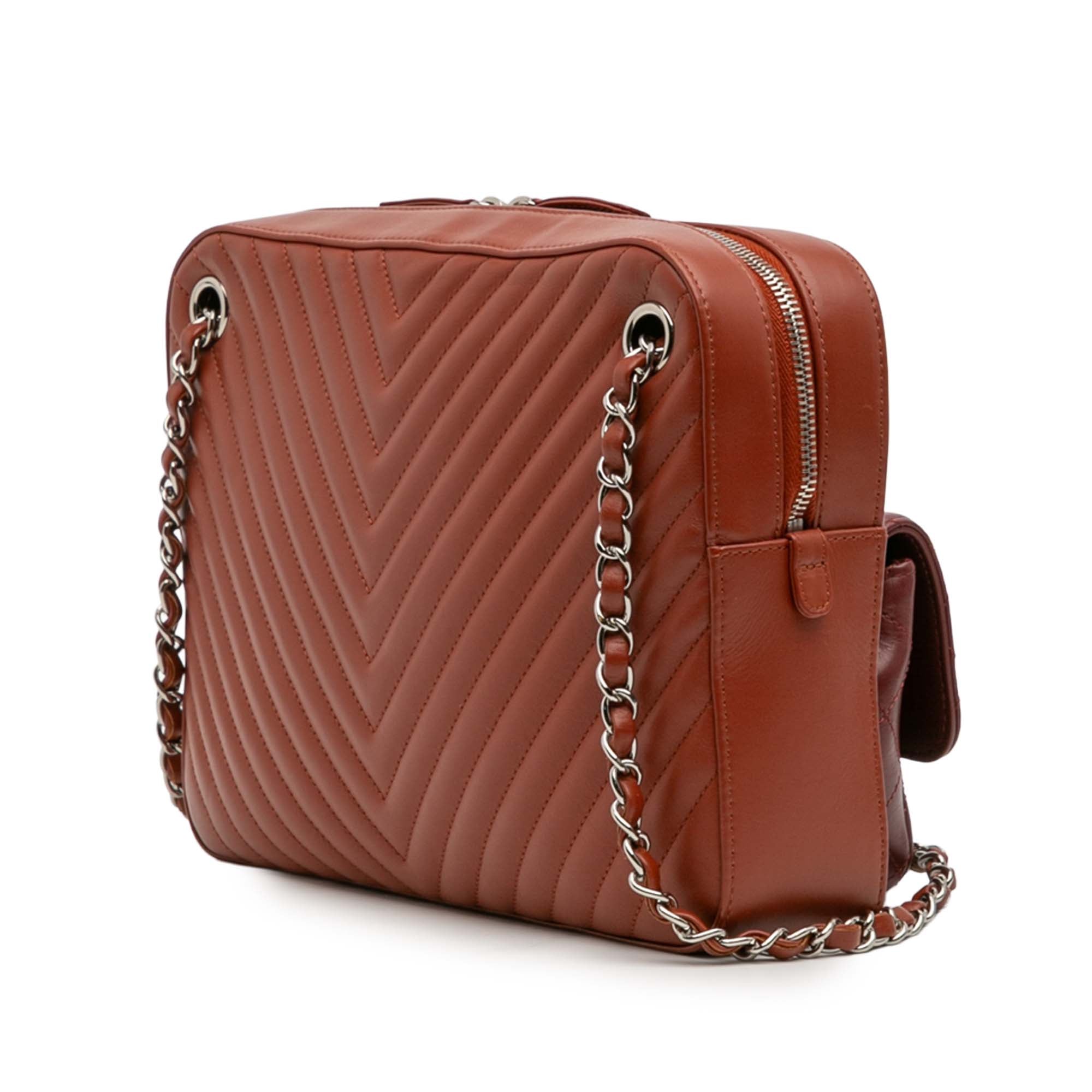 Chanel Paris-Hamburg Small Chevron Calfskin Double Camera Case - image 2
