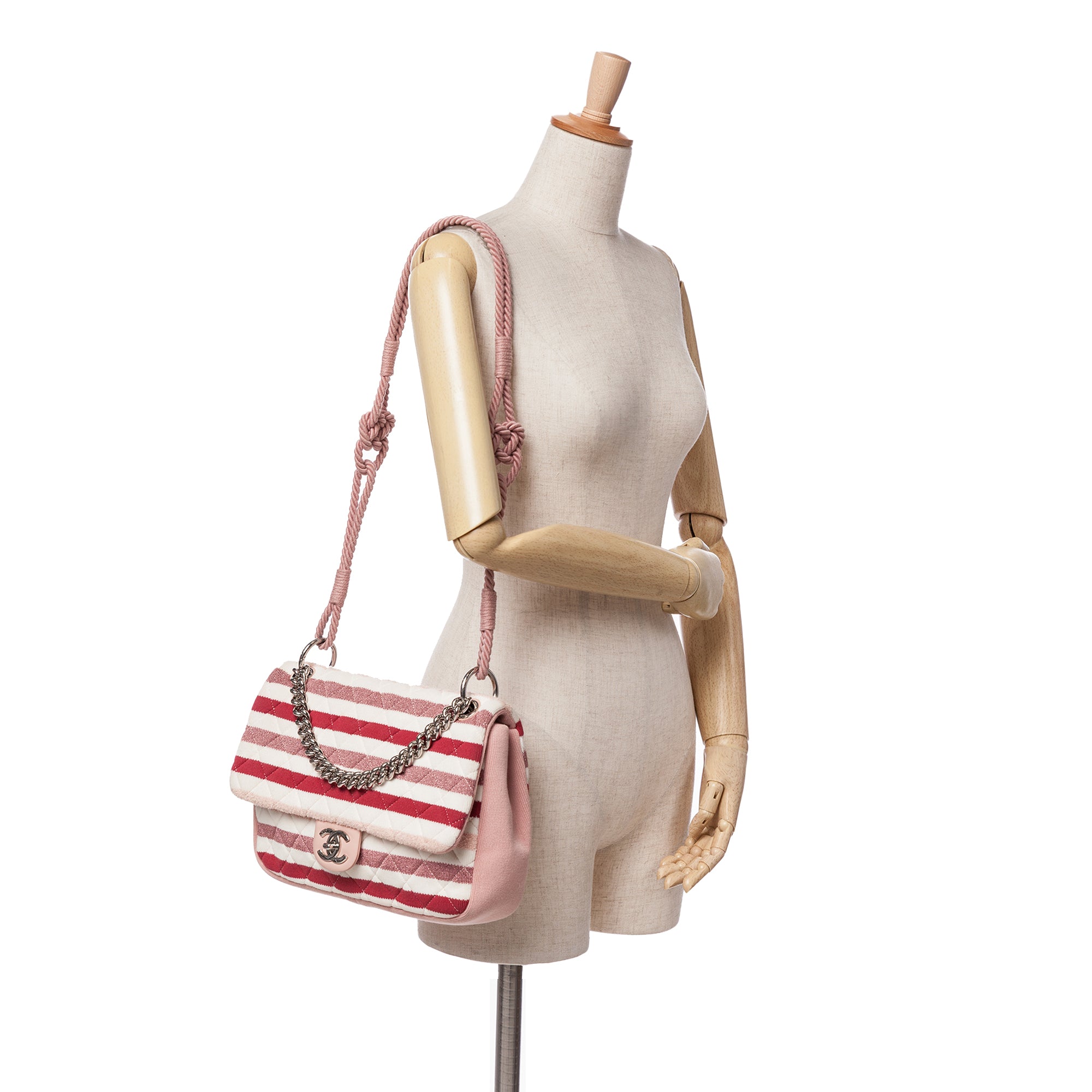 Chanel Jumbo Stripe Jersey Felt and Rope Flap - image 10