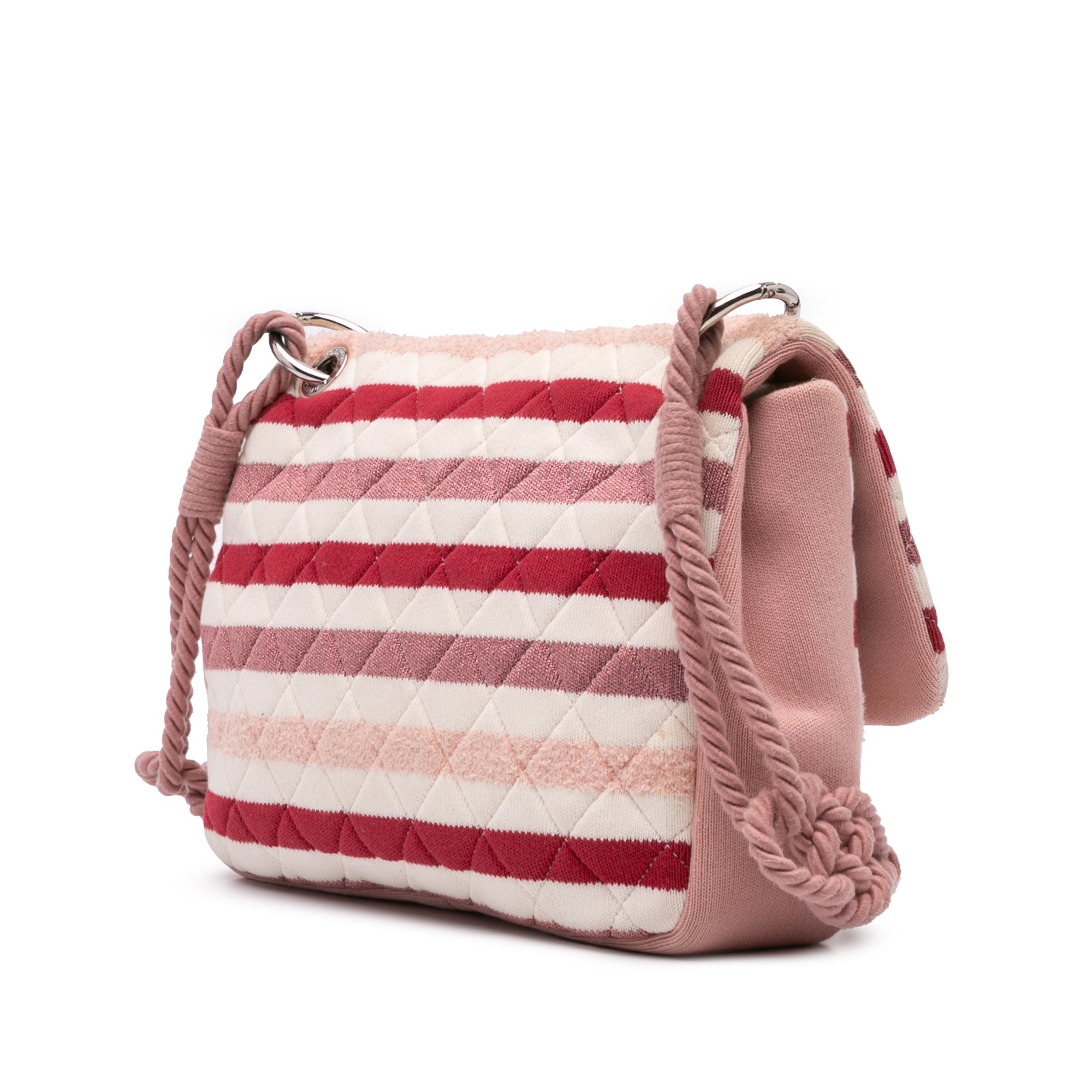 Chanel Jumbo Stripe Jersey Felt and Rope Flap - image 2