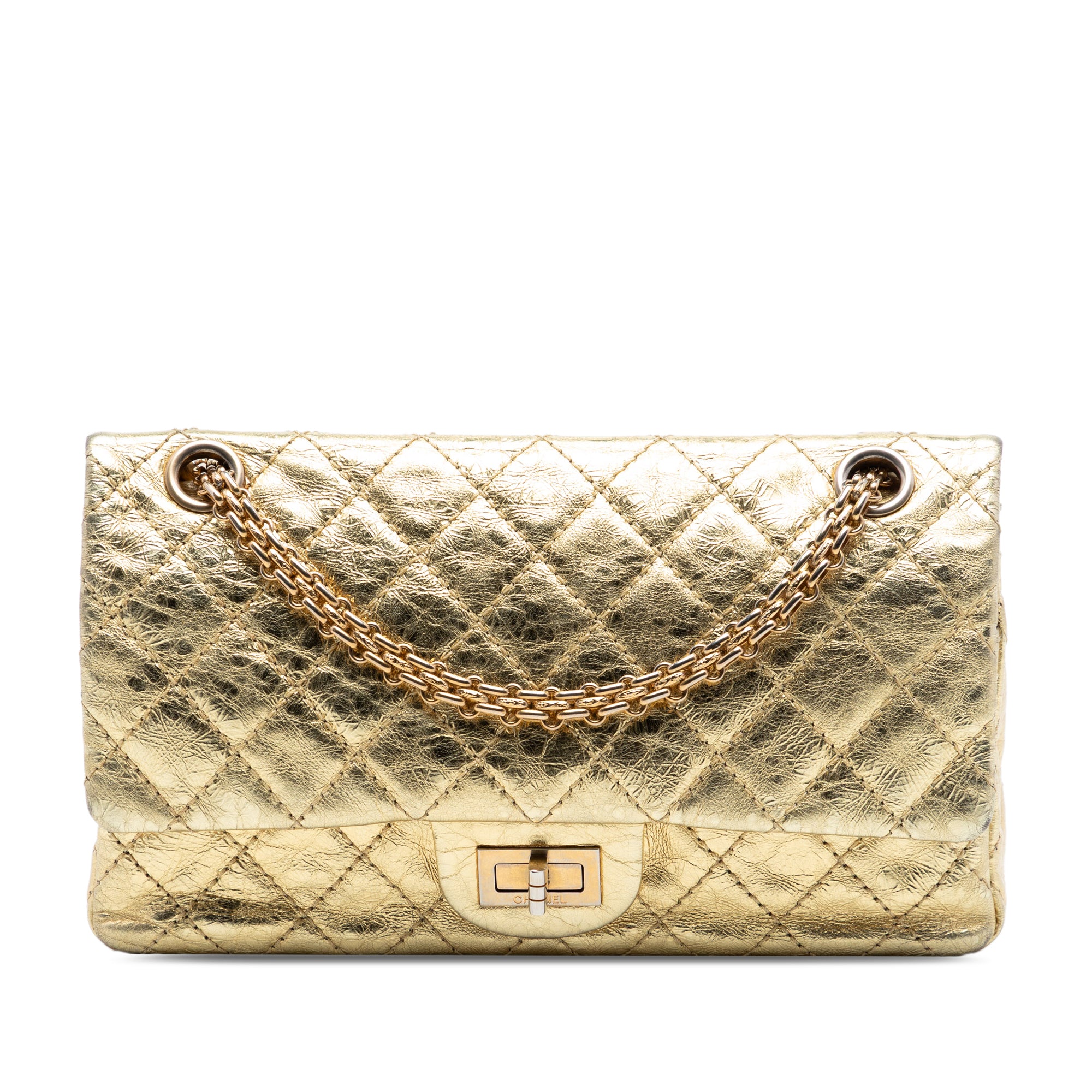 Chanel Quilted Metallic Aged Calfskin Reissue 2.55 Double Flap 225 - image 1