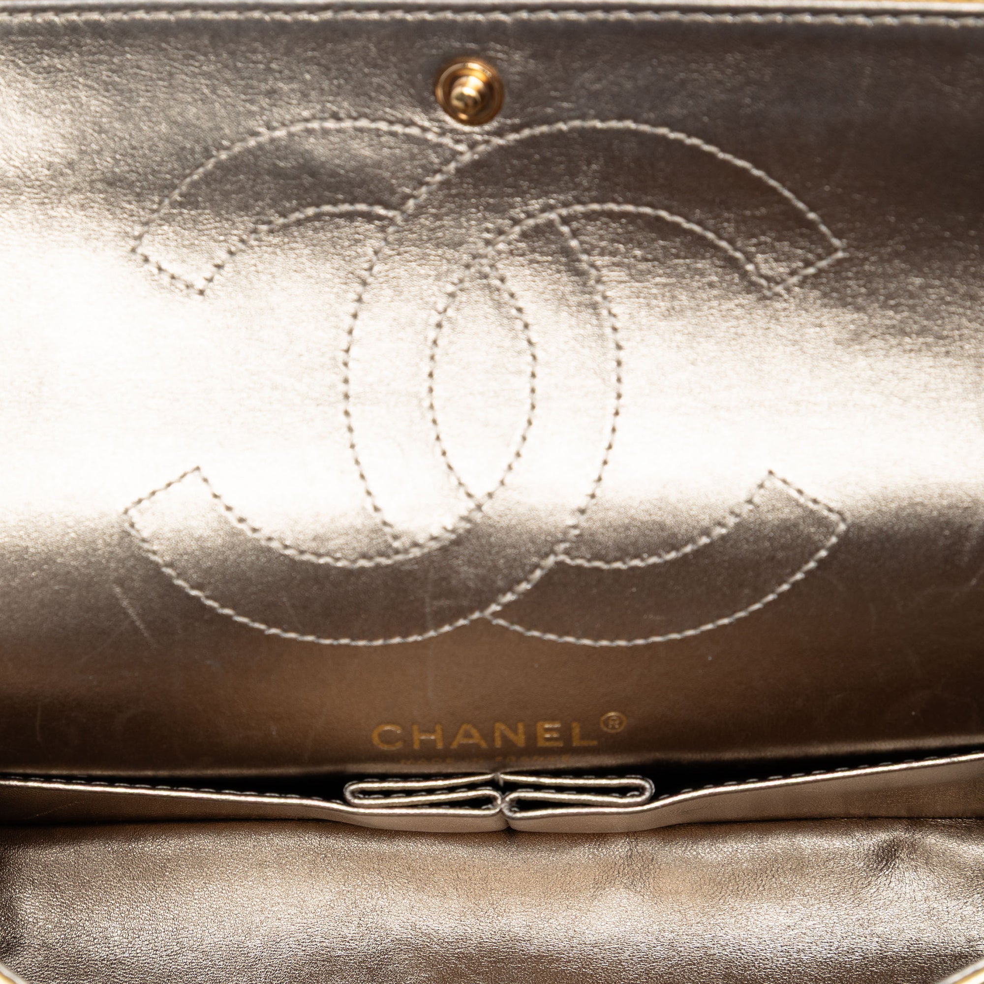 Chanel Quilted Metallic Aged Calfskin Reissue 2.55 Double Flap 225 - image 4