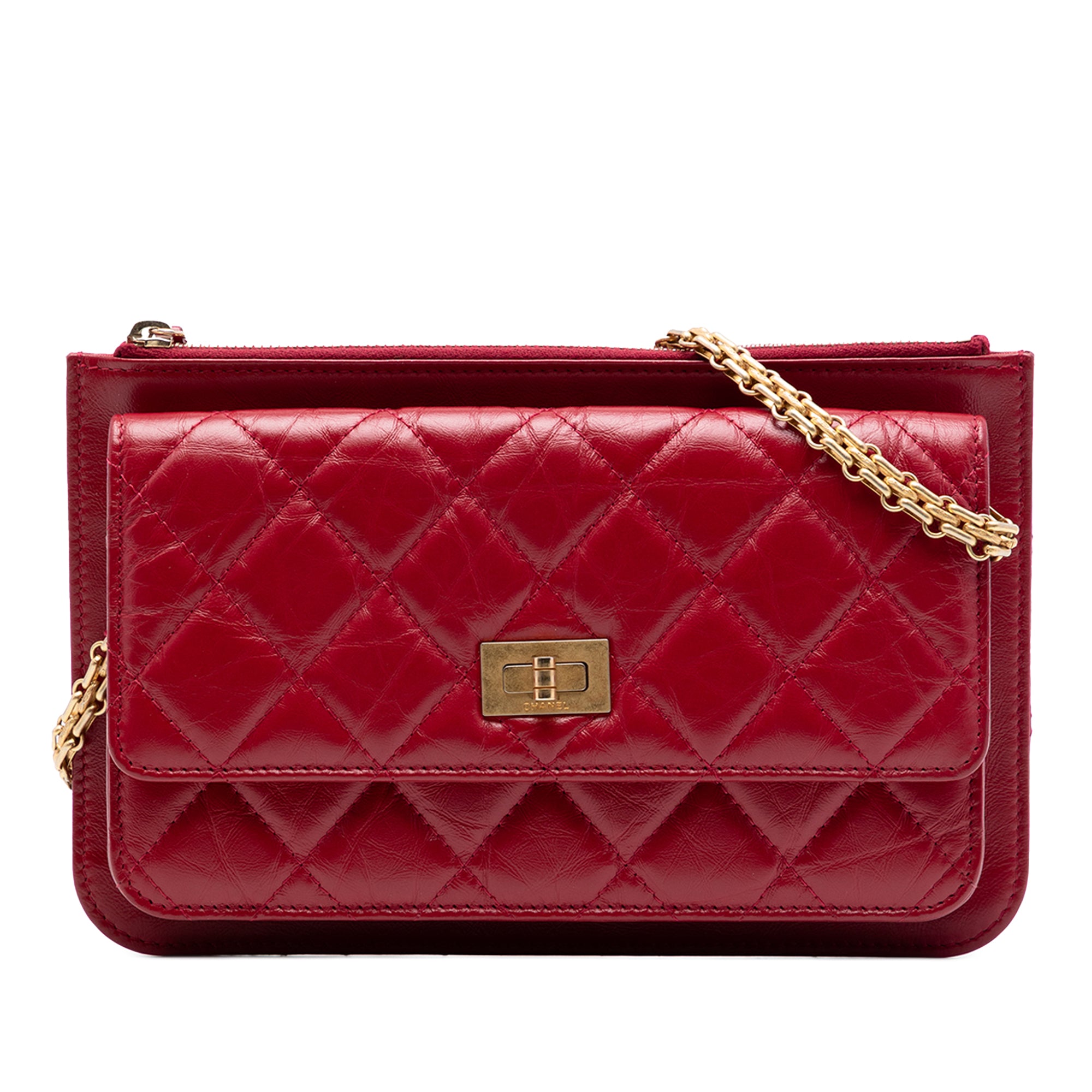 Chanel Quilted Aged Calfskin Reissue 2.55 Wallet on Chain - image 1