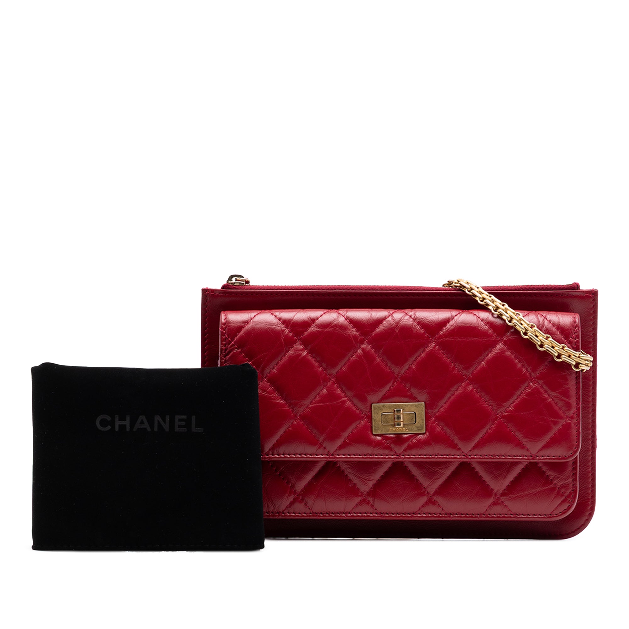 Chanel Quilted Aged Calfskin Reissue 2.55 Wallet on Chain - image 7