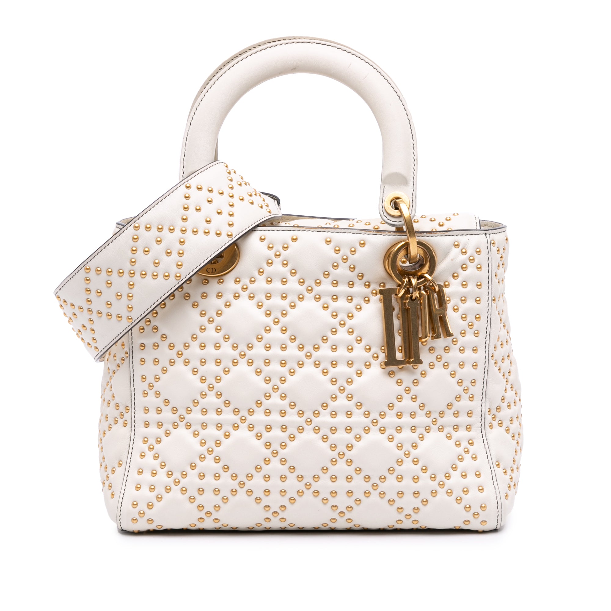 Dior Medium Lambskin Cannage Studded Supple Lady Dior - image 1