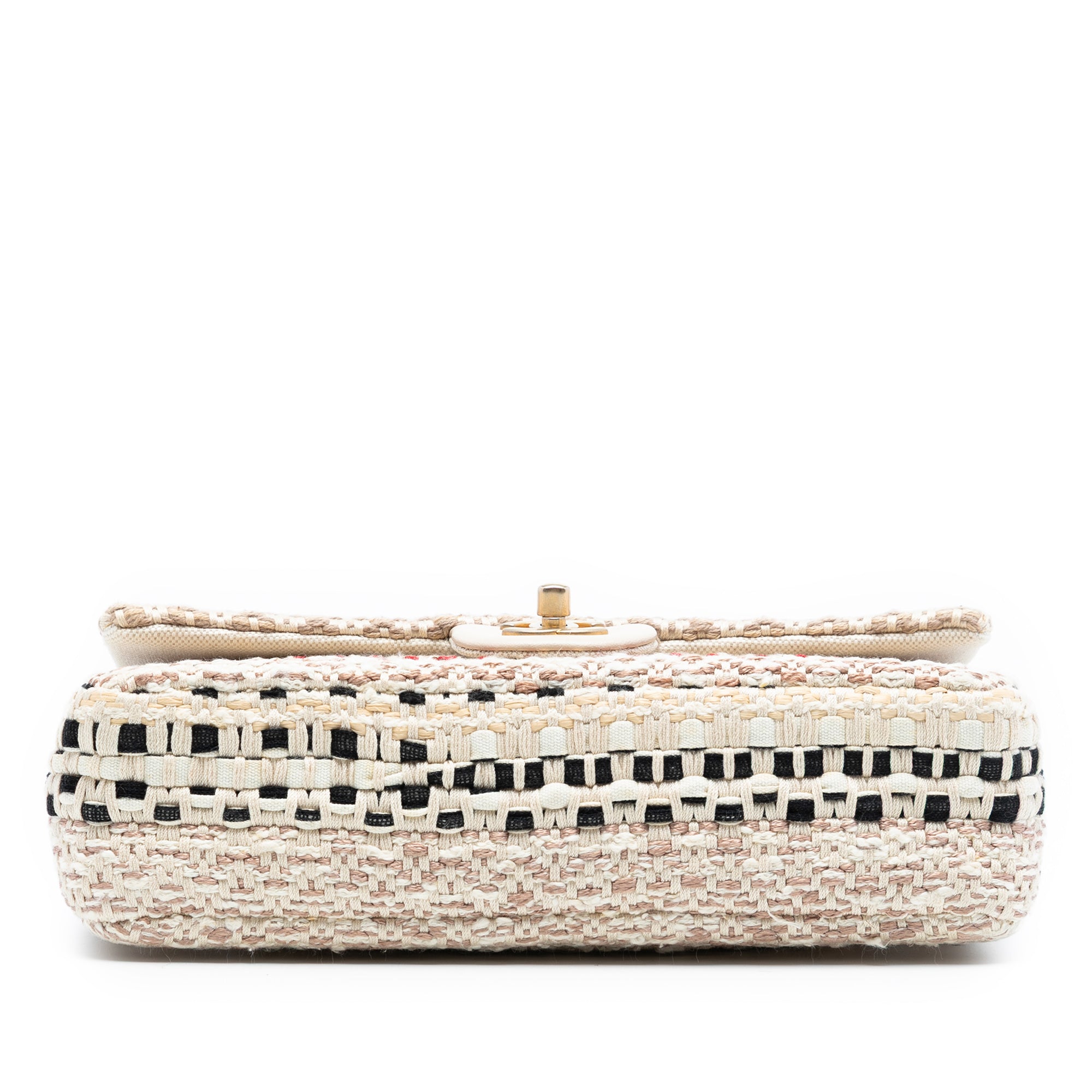 Chanel Medium Classic Tweed and Cotton Raffia Single Flap - image 3
