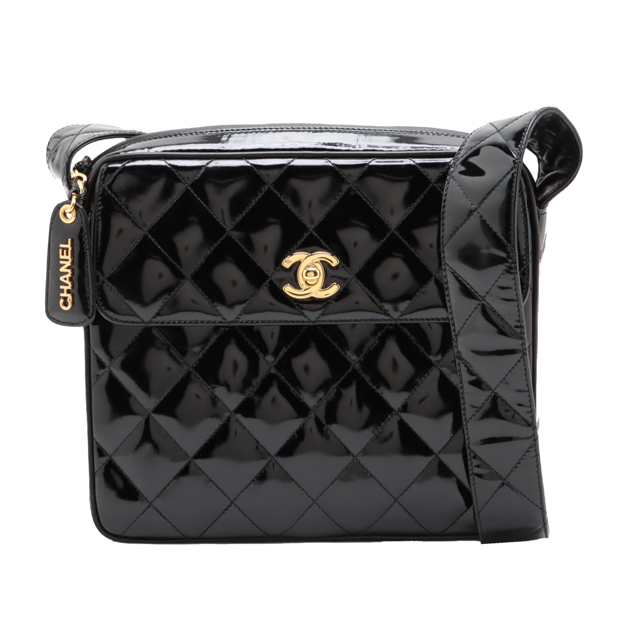 Chanel CC Quilted Patent Camera Bag - image 1
