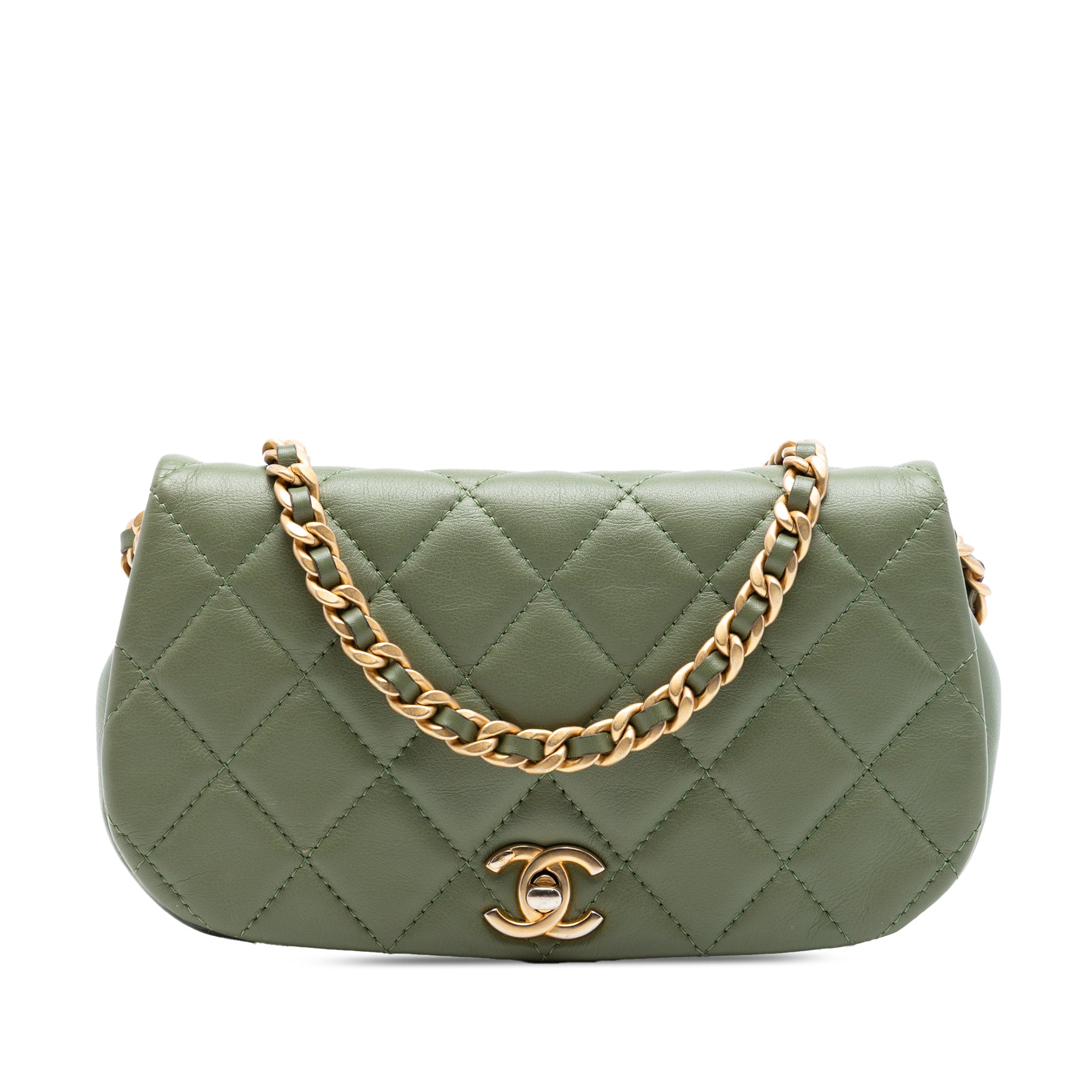 Chanel Quilted Calfskin Coco Mail Clutch with Chain - image 1