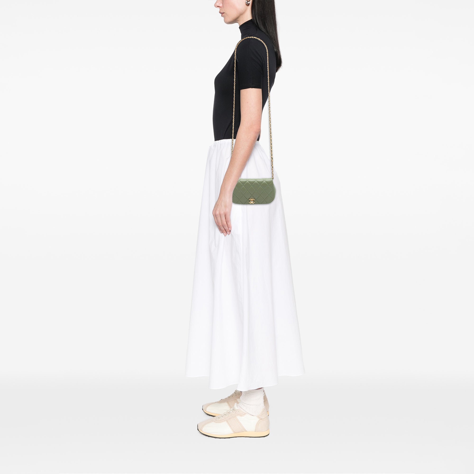 Chanel Quilted Calfskin Coco Mail Clutch with Chain - image 7