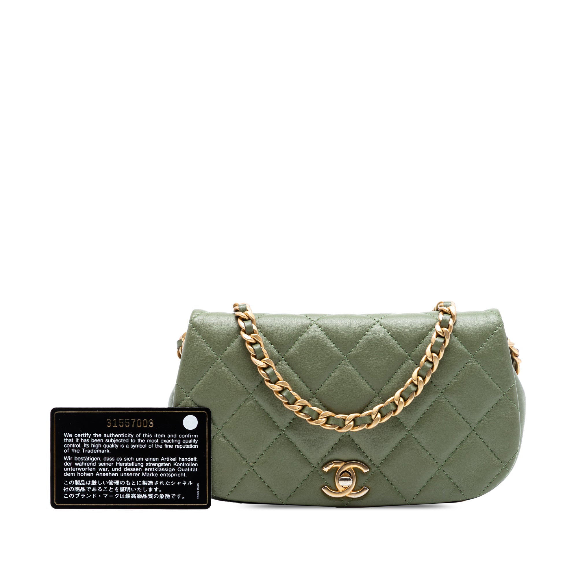 Chanel Quilted Calfskin Coco Mail Clutch with Chain - image 8