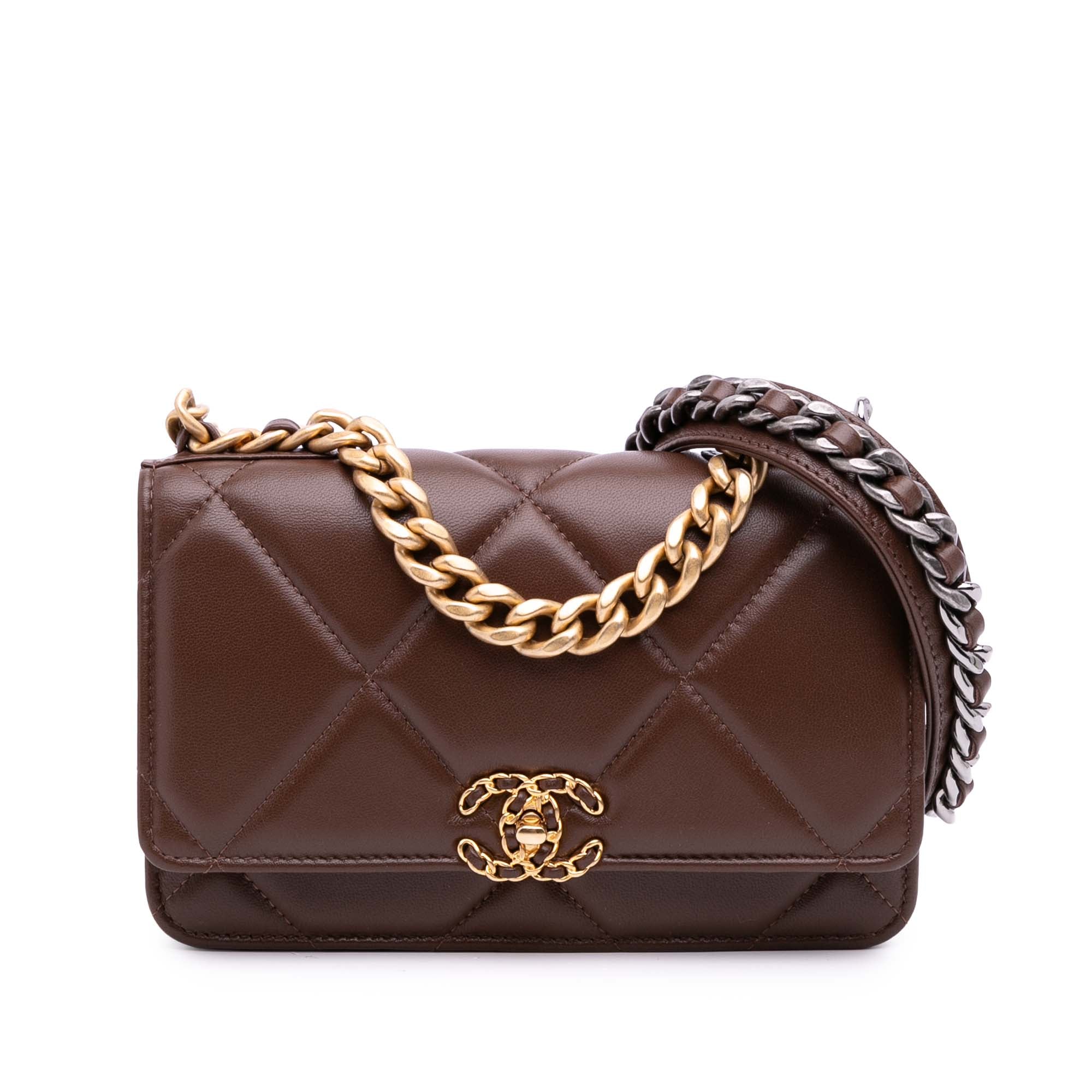 Chanel Quilted Lambskin 19 Wallet on Chain - image 1