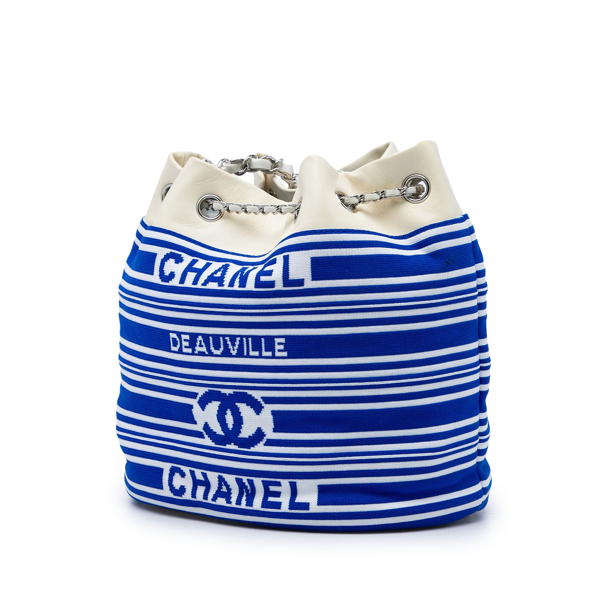 Chanel Venise Biarritz Mixed Fibers and Lambskin Drawstring Bucket Bag - image 2