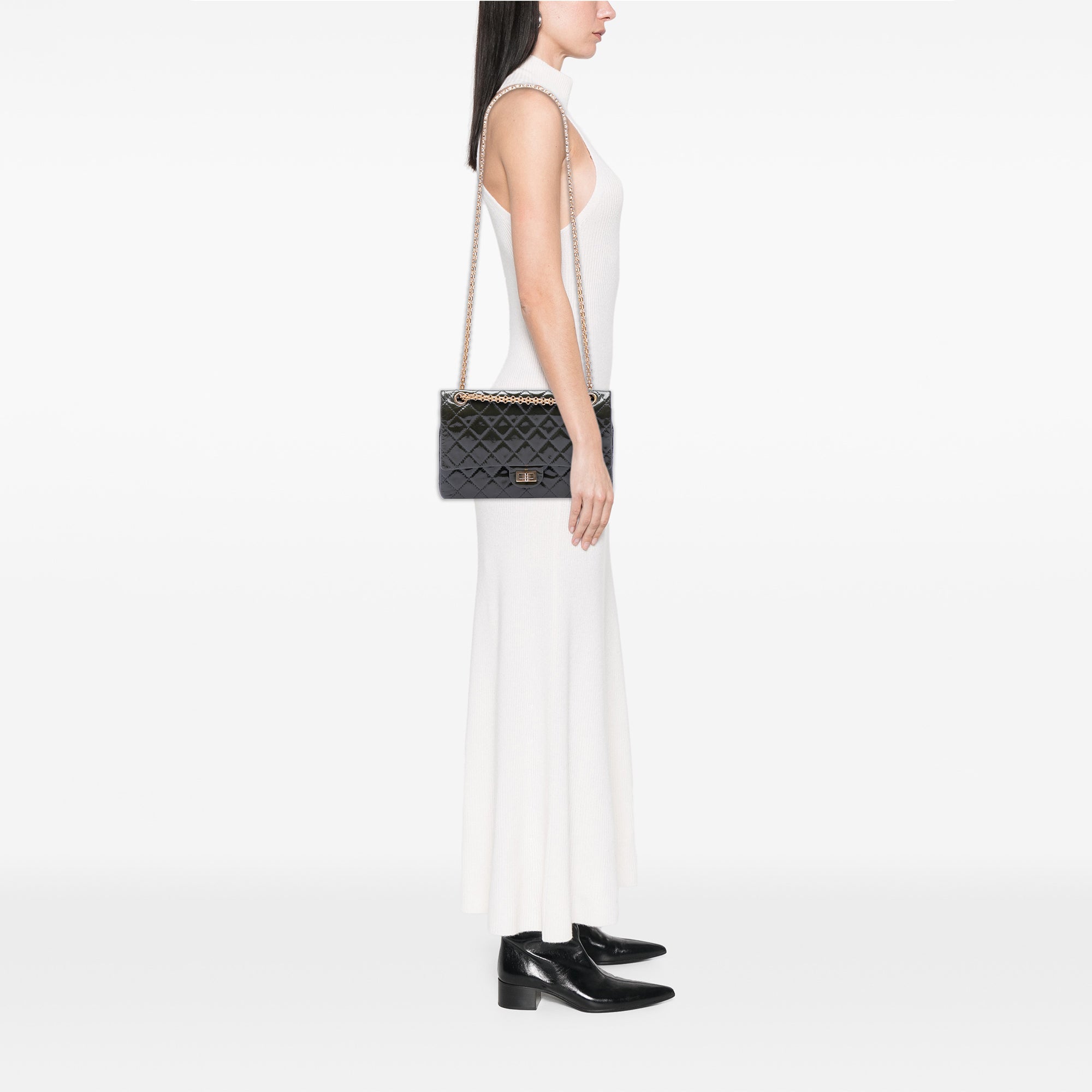 Chanel Quilted Patent Reissue 2.55 Double Flap 226 - image 6