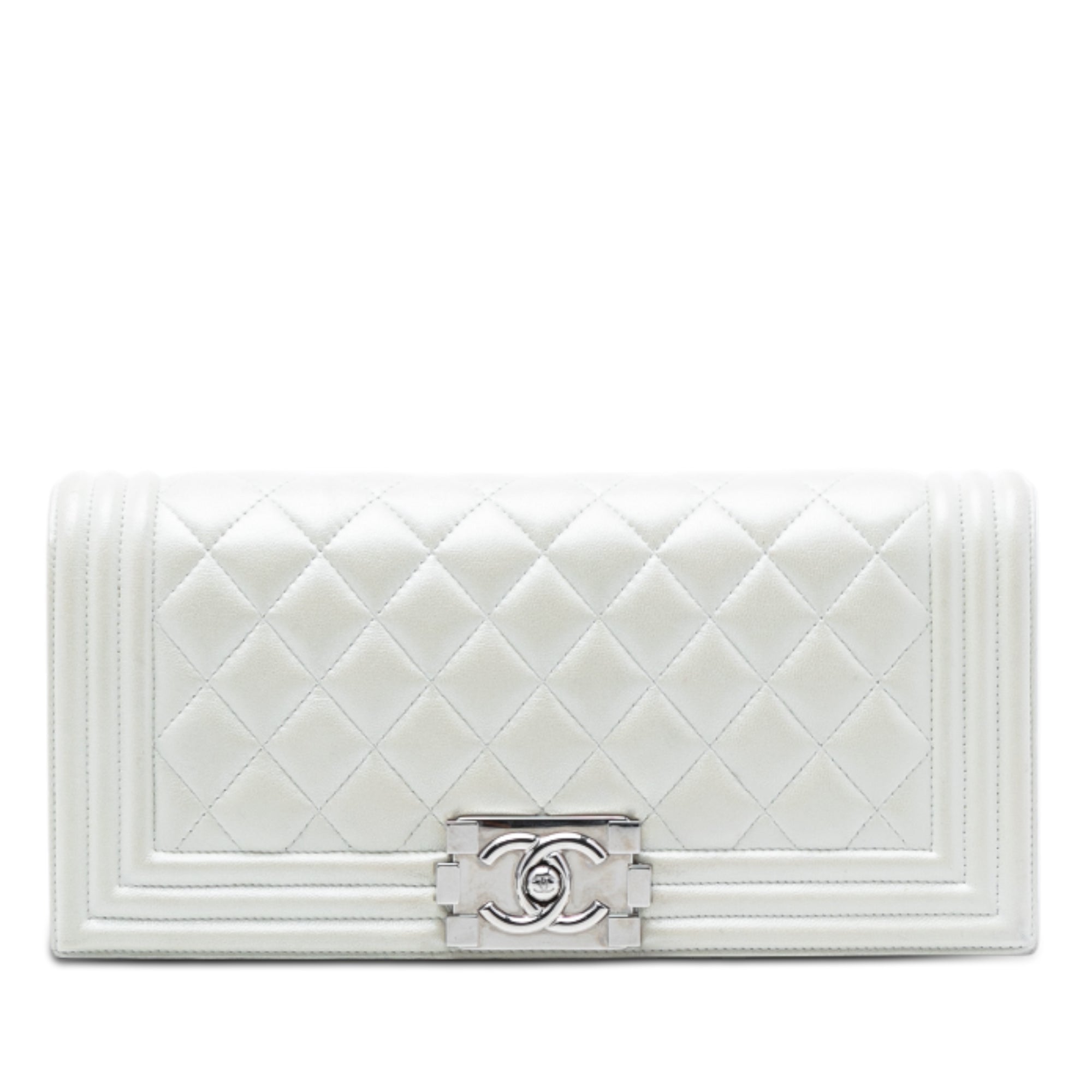 Chanel Quilted Lambskin Boy Flap Clutch - image 1
