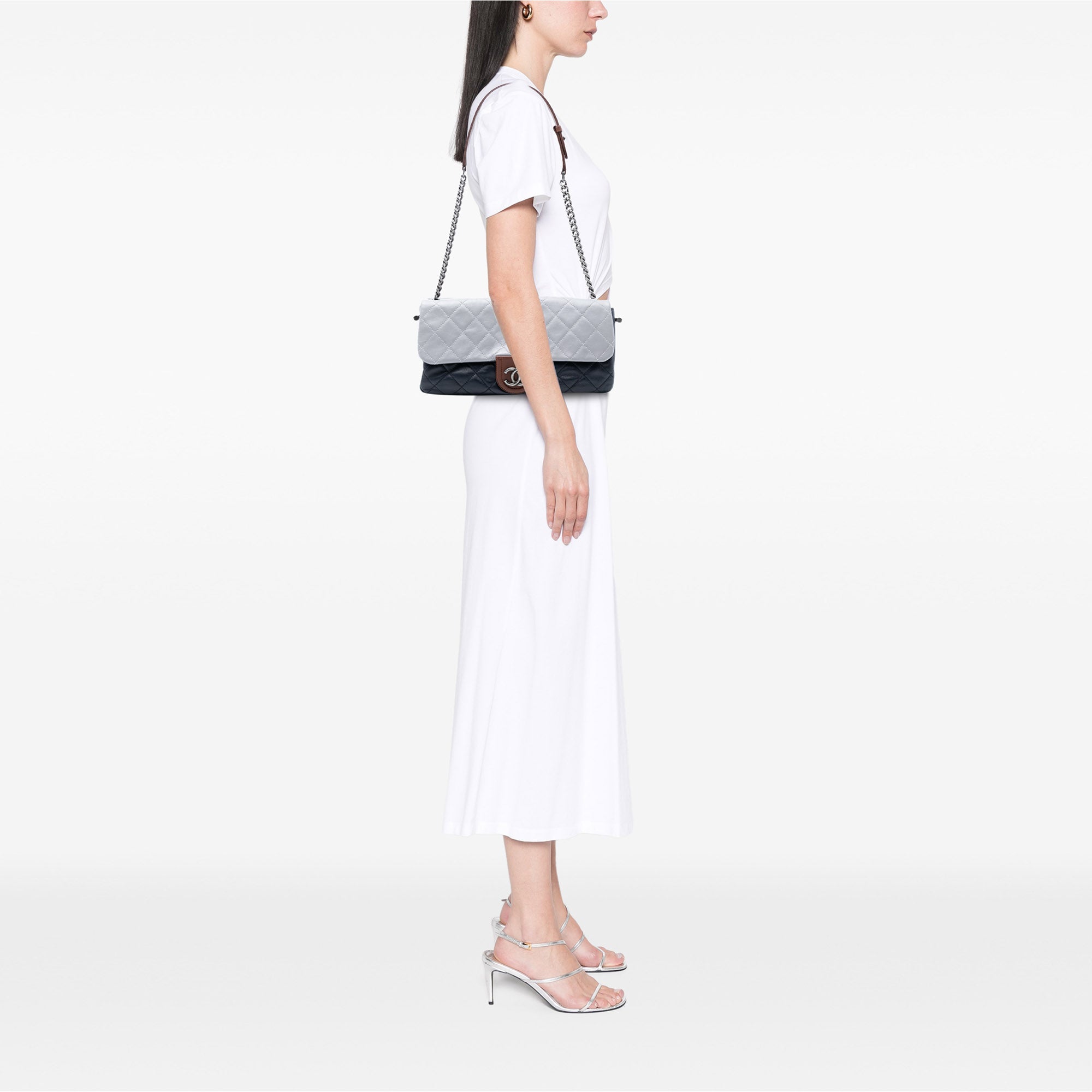 Chanel Large Tricolor Quilted Lambskin Country Chic Flap - image 7