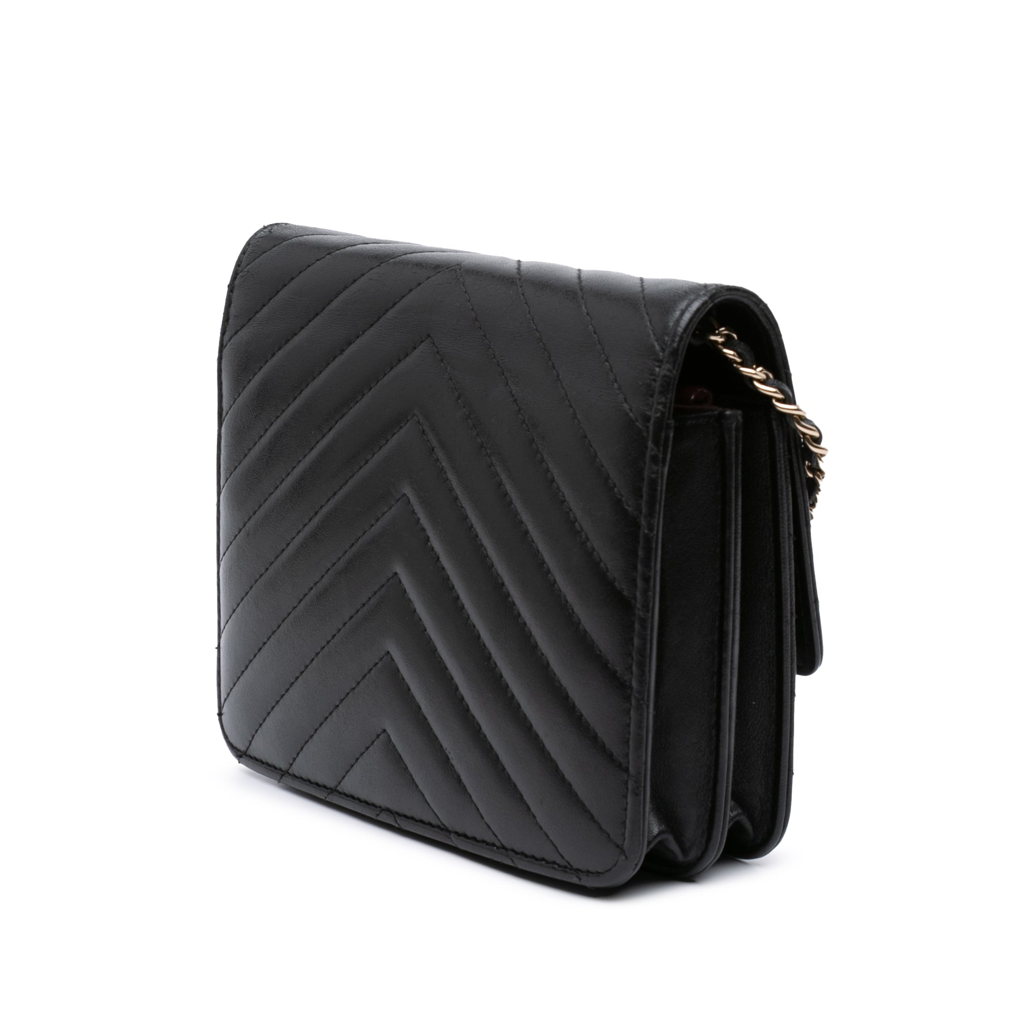 Chanel CC Chevron Lambskin Square Wallet On Chain - image 2