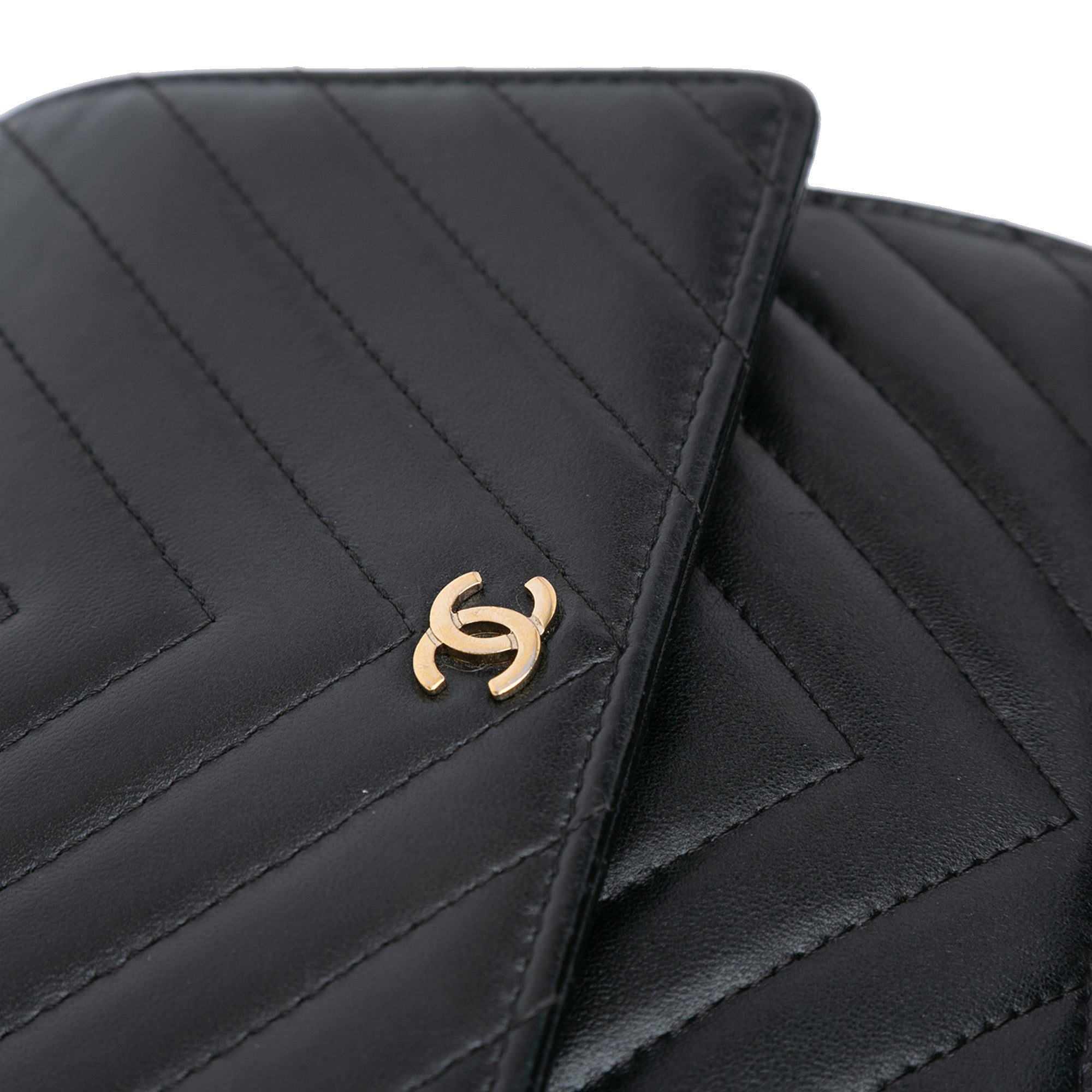 Chanel CC Chevron Lambskin Square Wallet On Chain - image 8