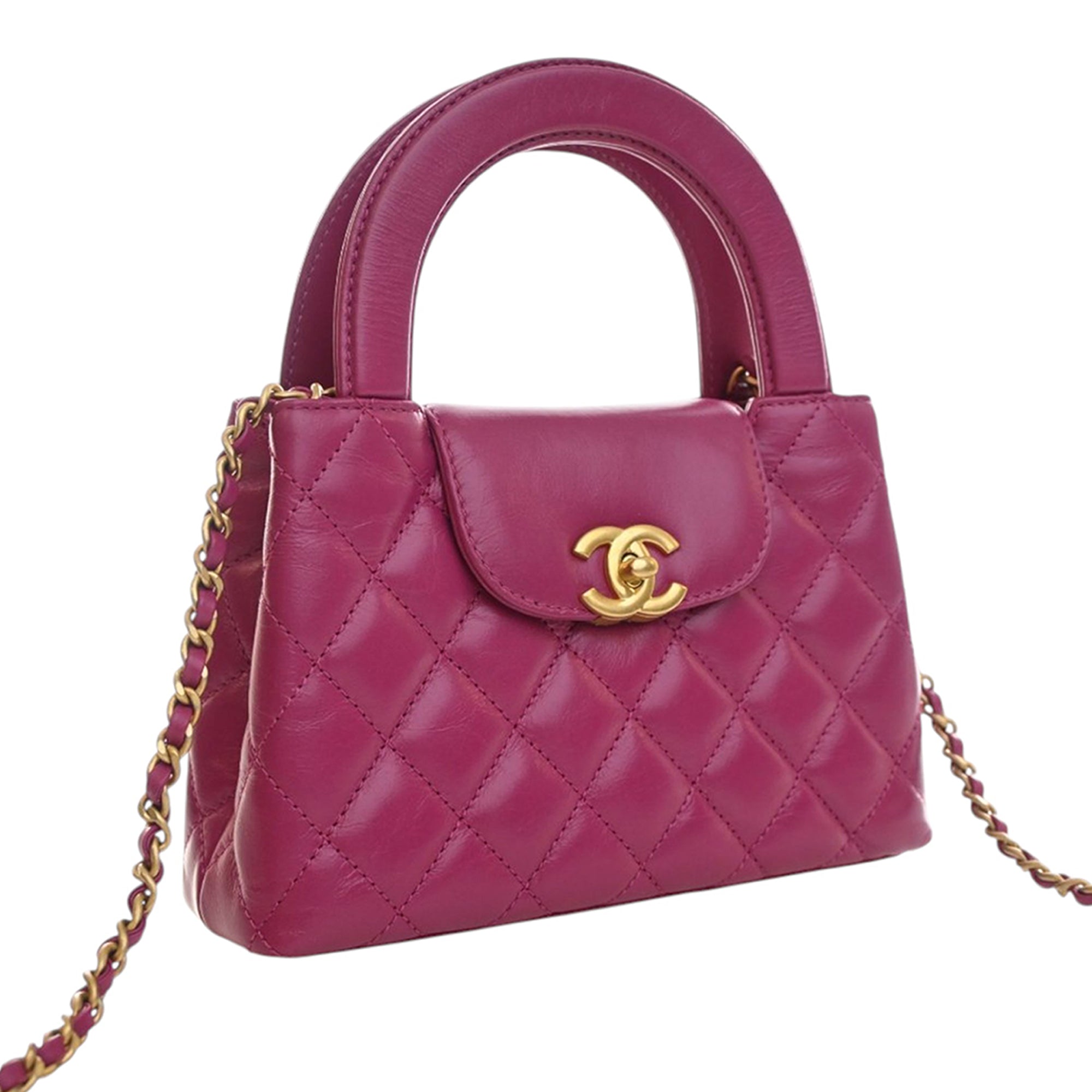 Chanel Nano Shiny Aged Calfskin Kelly Shopper Bag - image 2