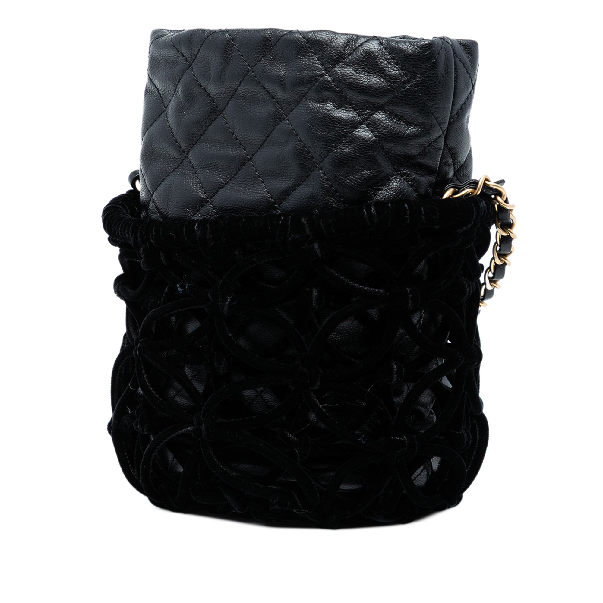 Chanel Braided Velvet Goatskin Drawstring Bucket - image 2