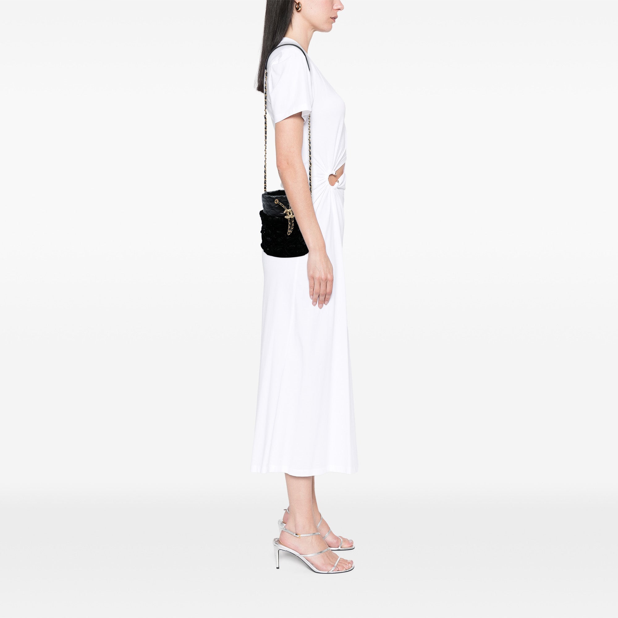 Chanel Braided Velvet Goatskin Drawstring Bucket - image 7