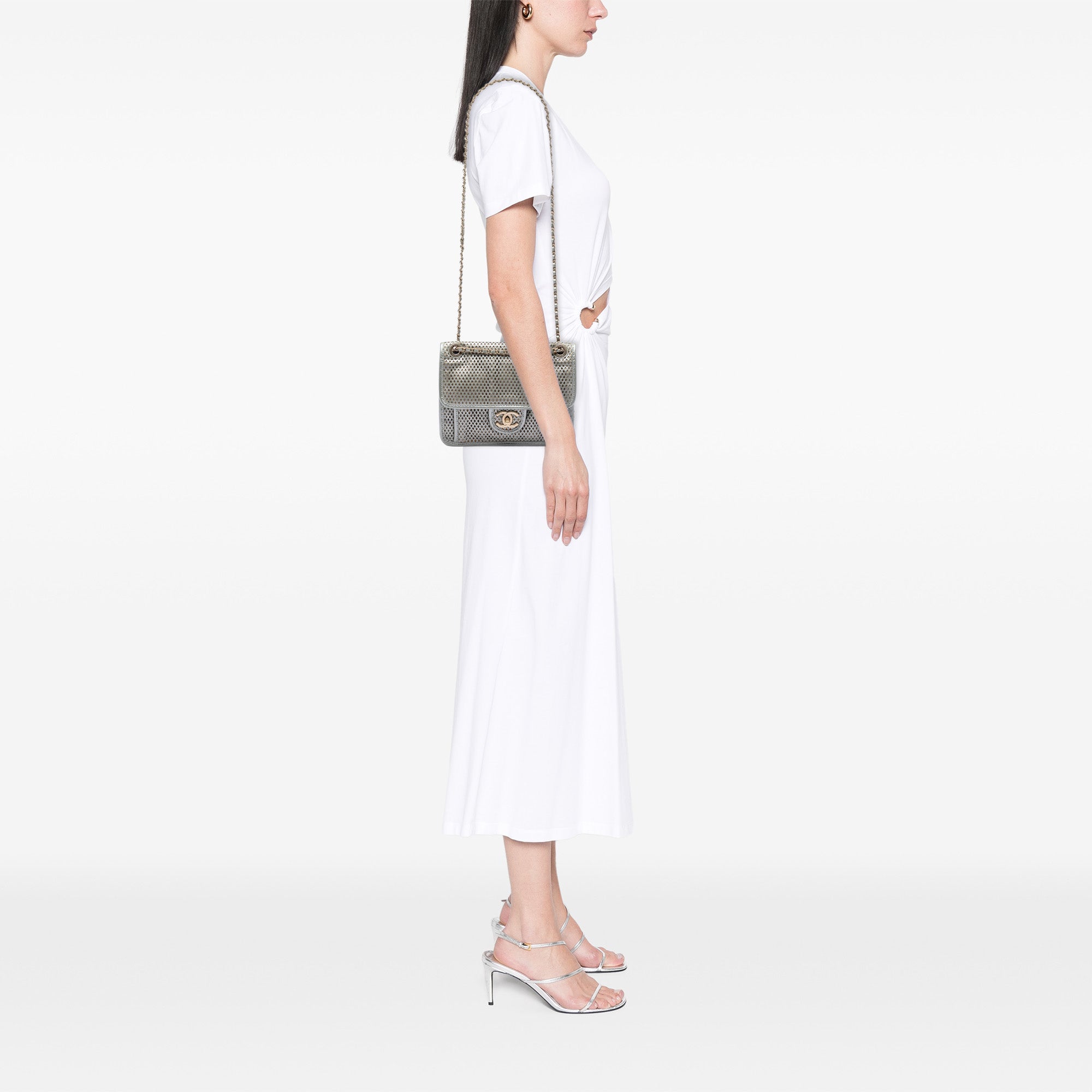 Chanel Small Perforated Calfskin Up In The Air Flap - image 6
