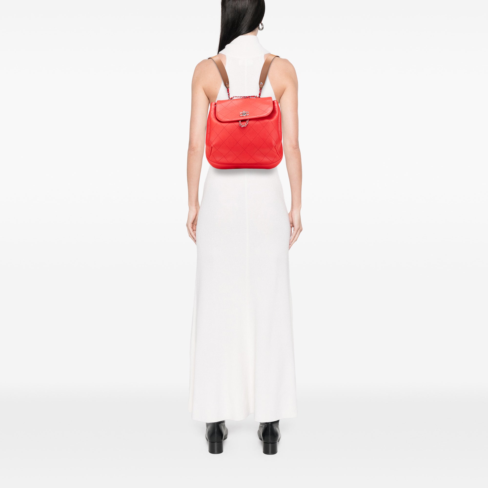 Chanel CC Quilted Caviar Drawstring Backpack - image 10